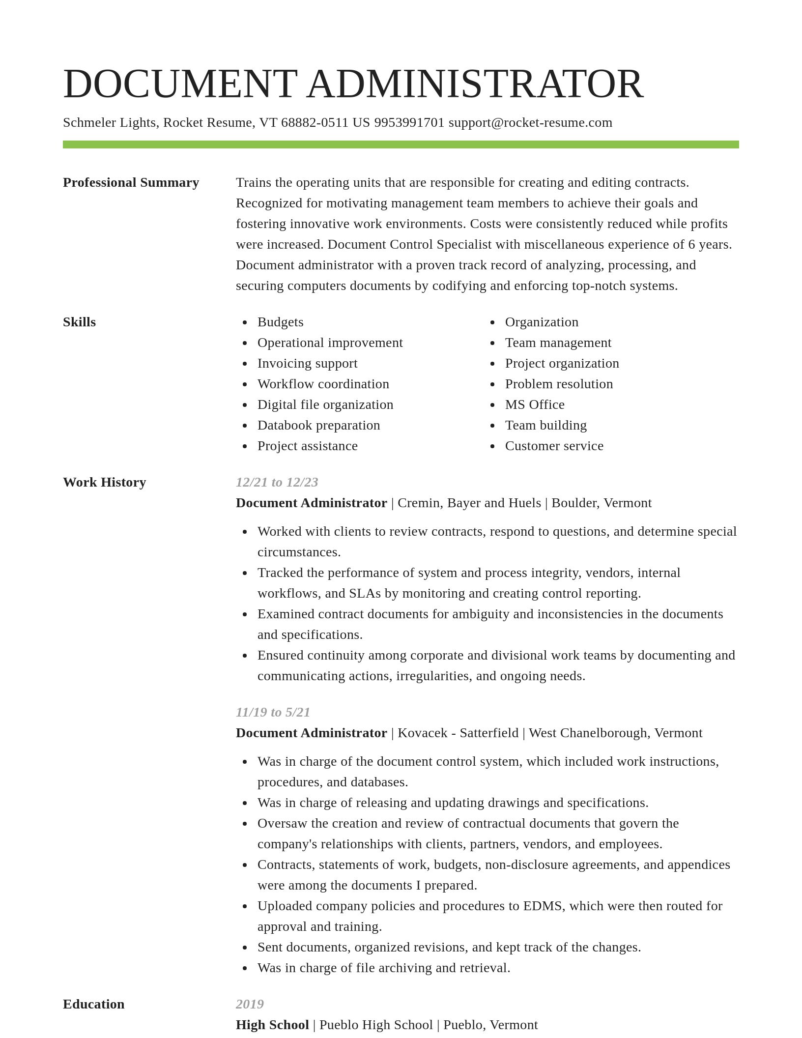 Smart resume template
