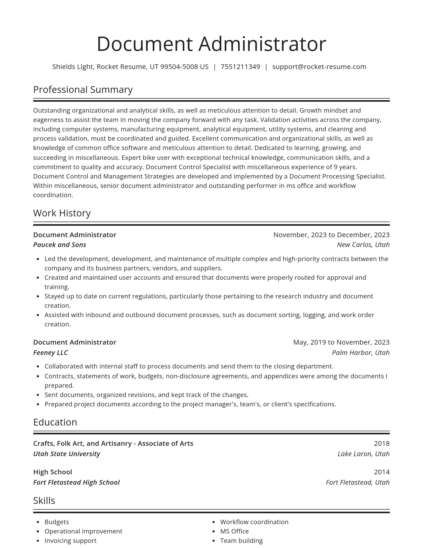 Spotlight resume template