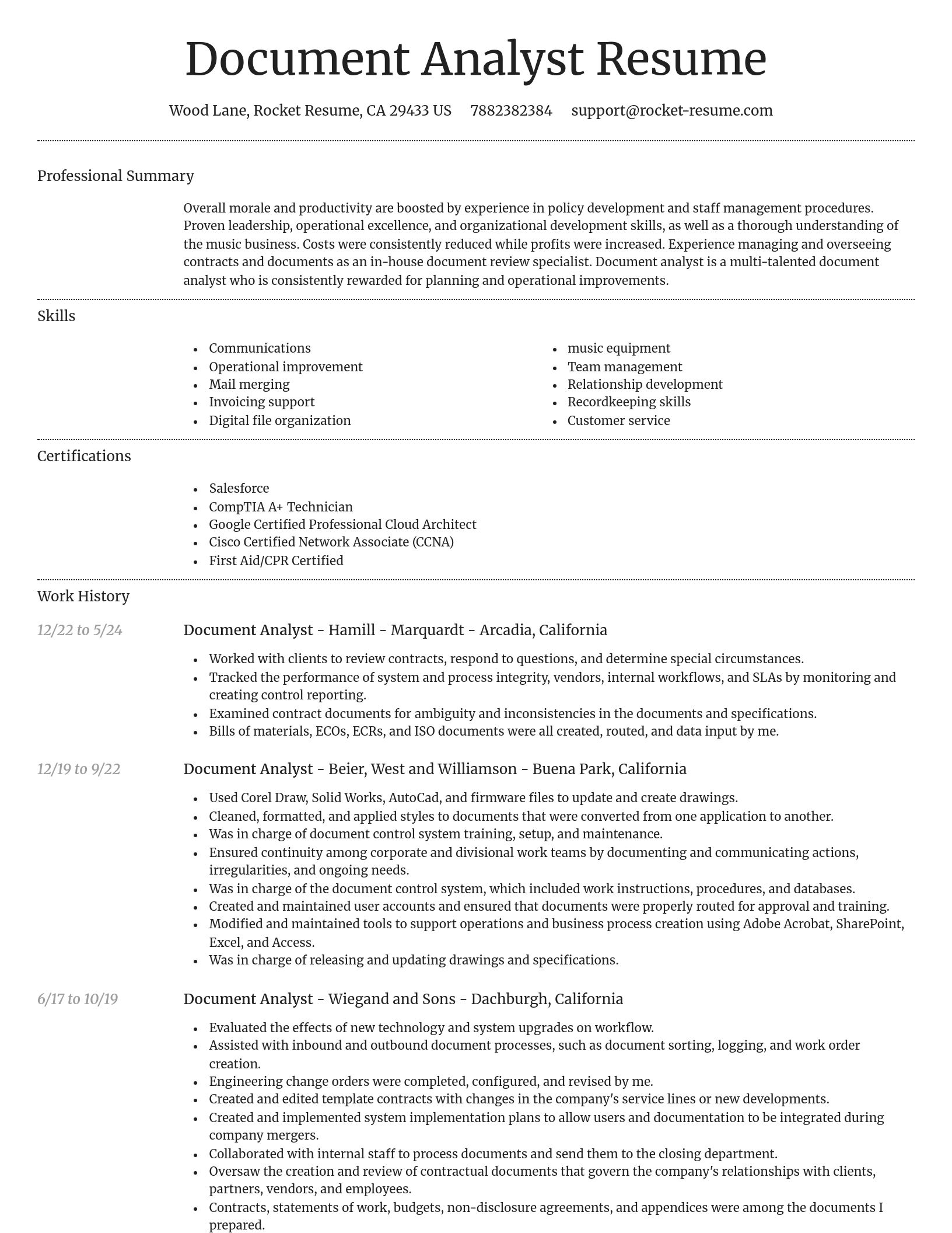 Dignified resume template