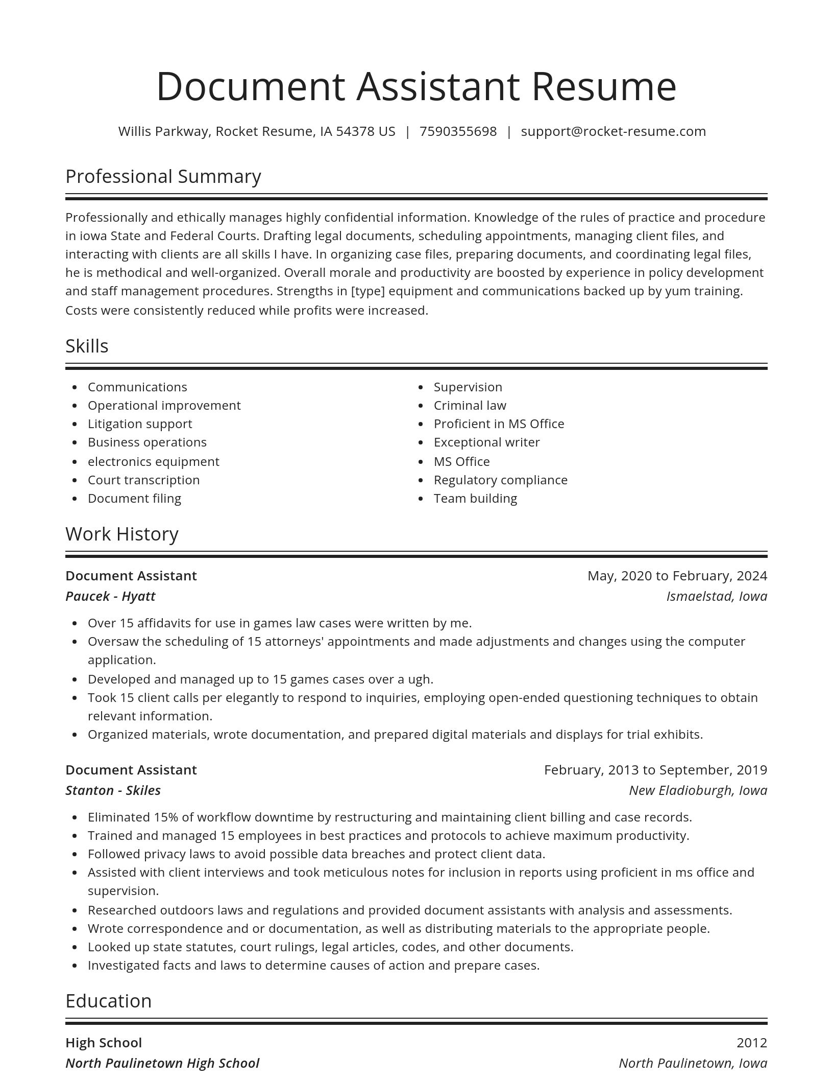 Spotlight resume template