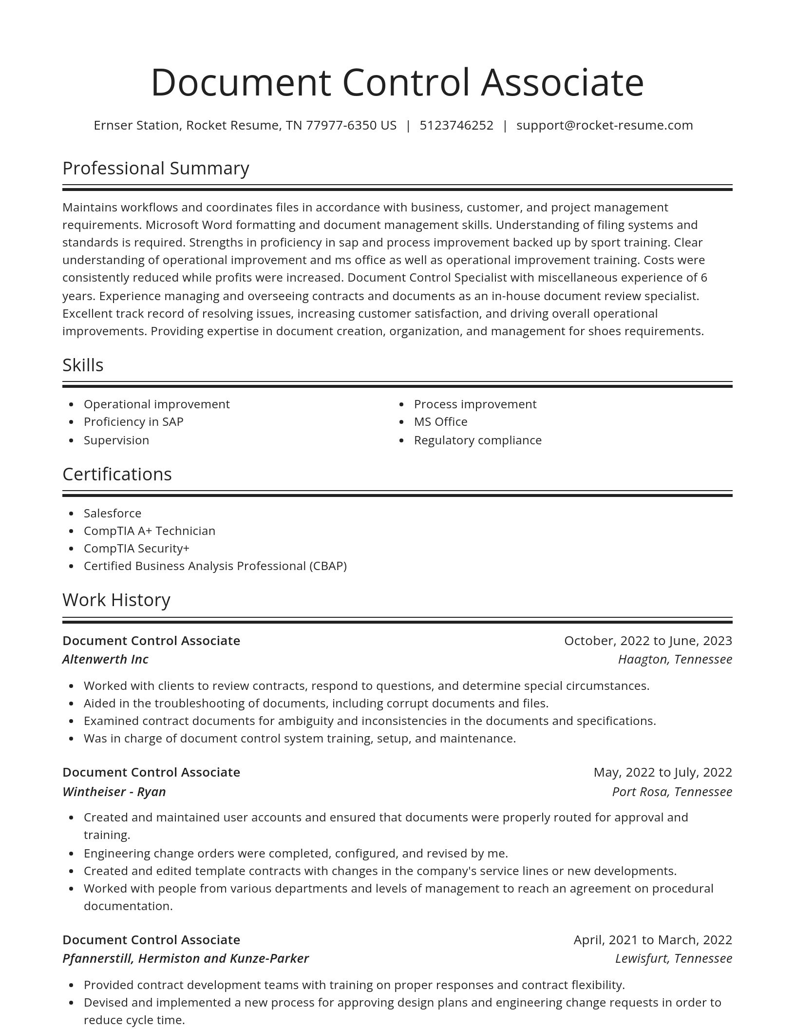 Spotlight resume template