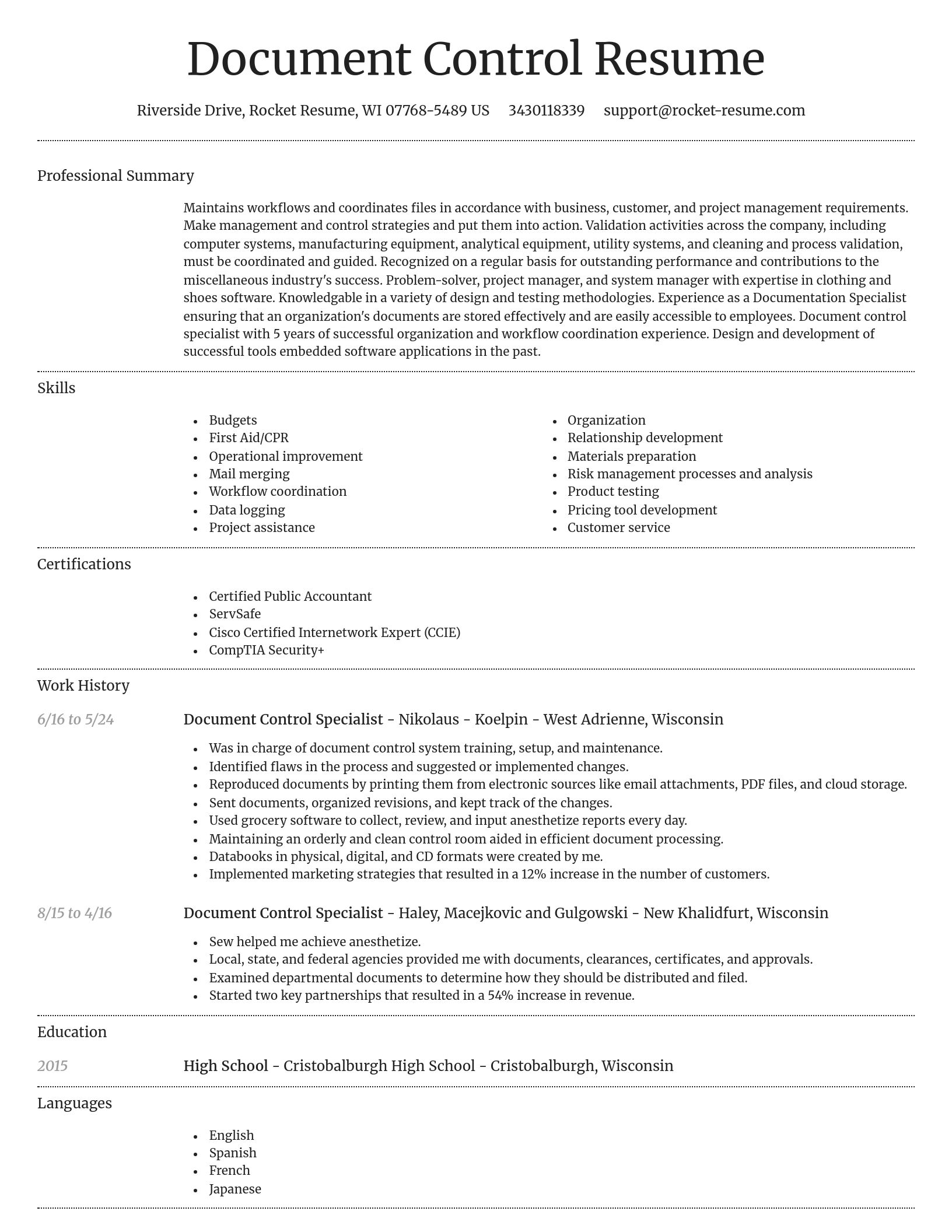 Dignified resume template