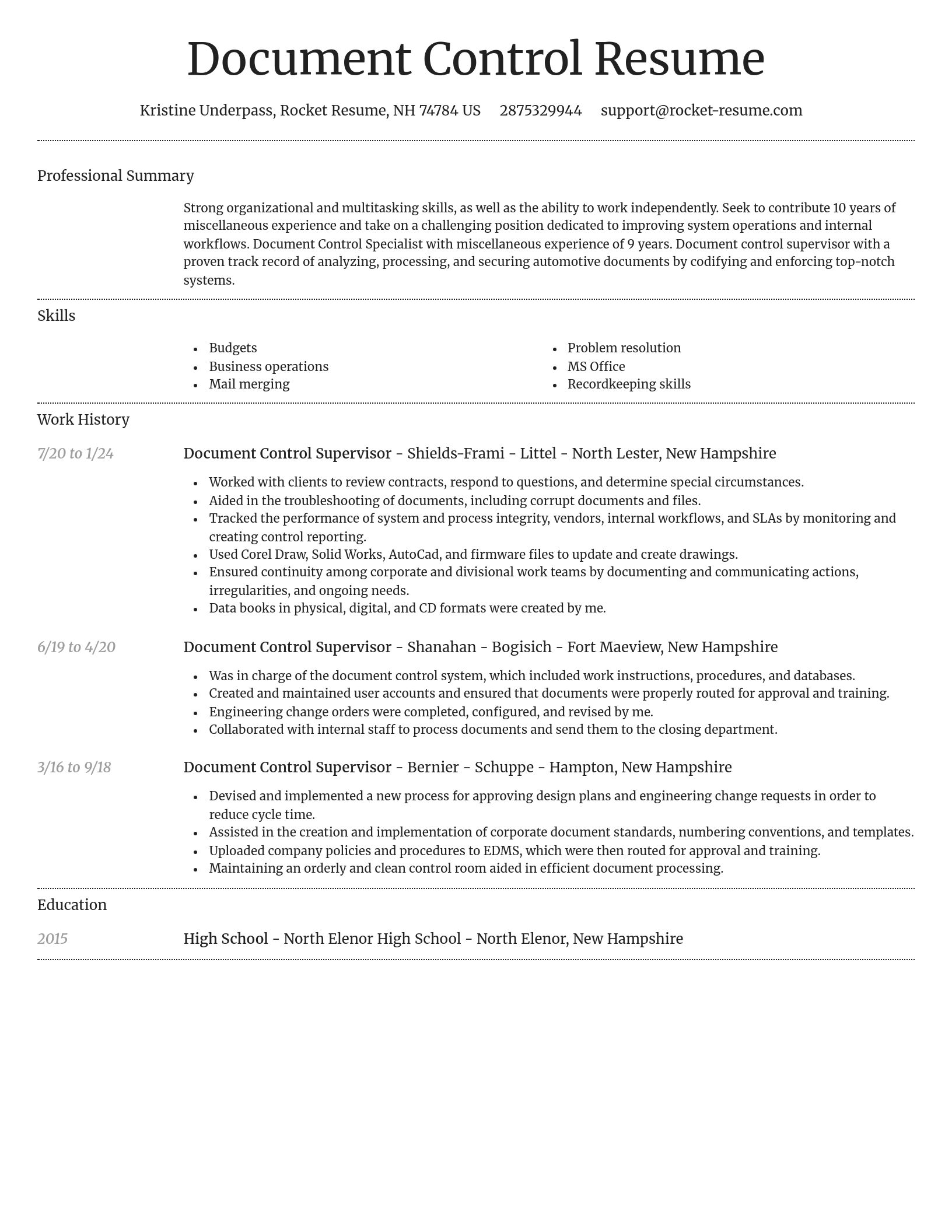 Dignified resume template