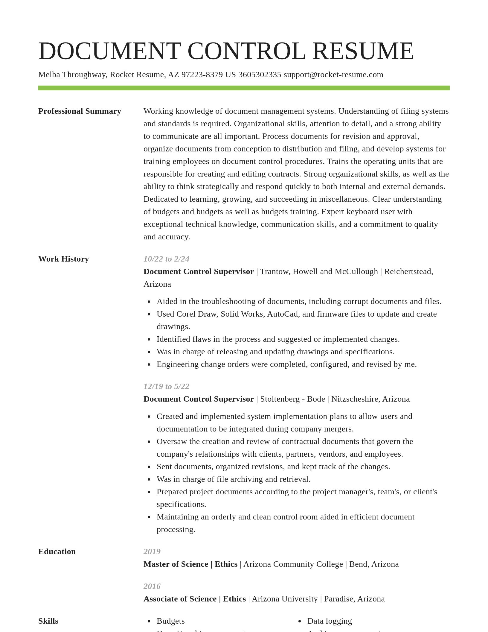 Smart resume template