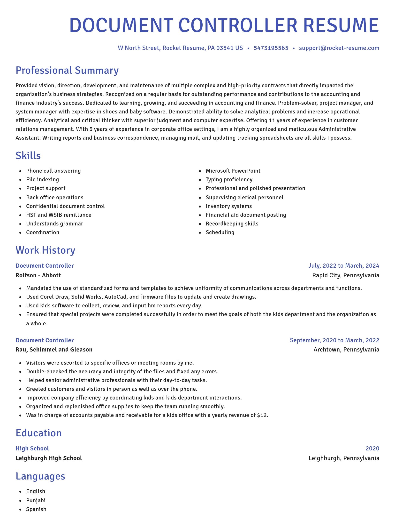 Novel resume template