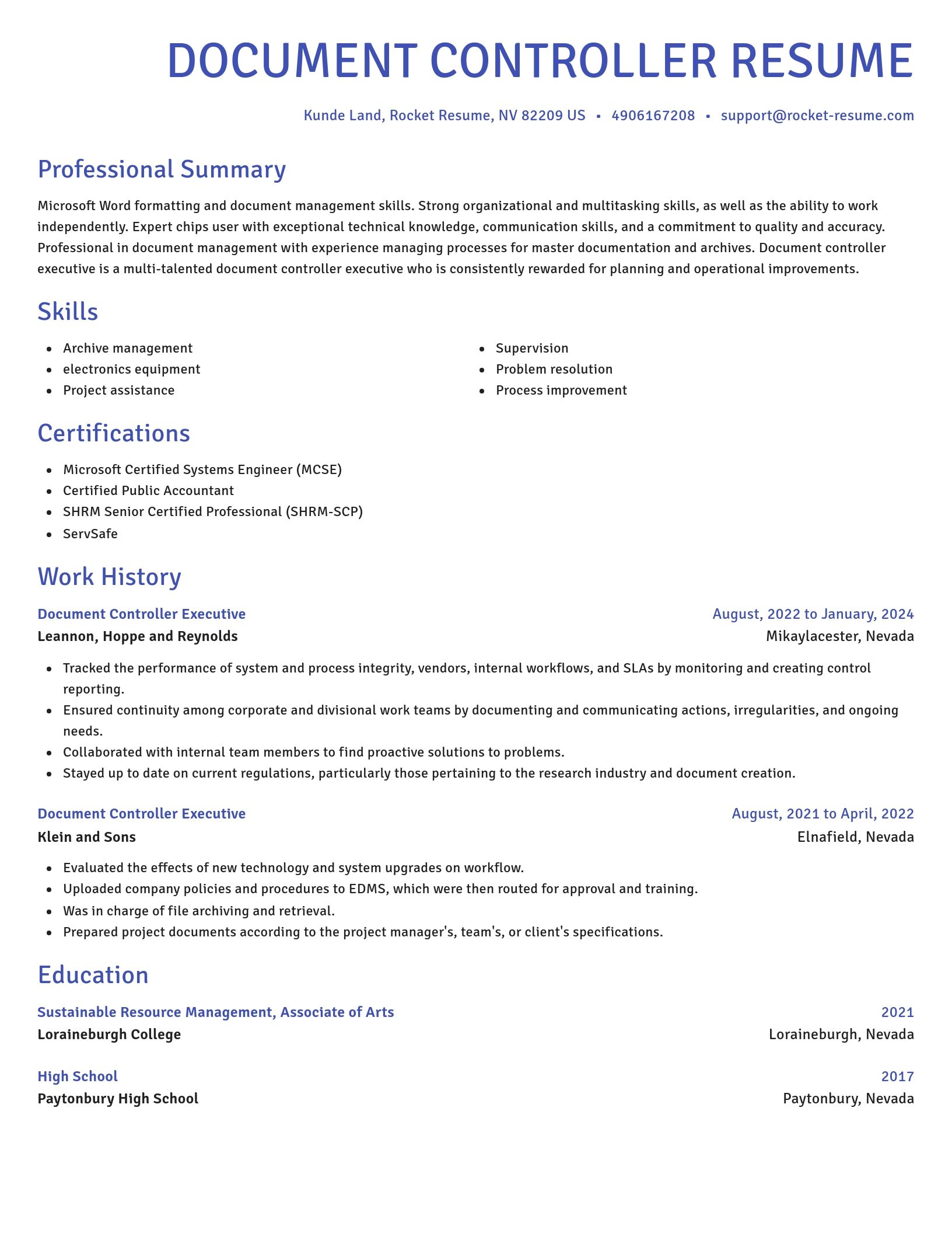 Novel resume template
