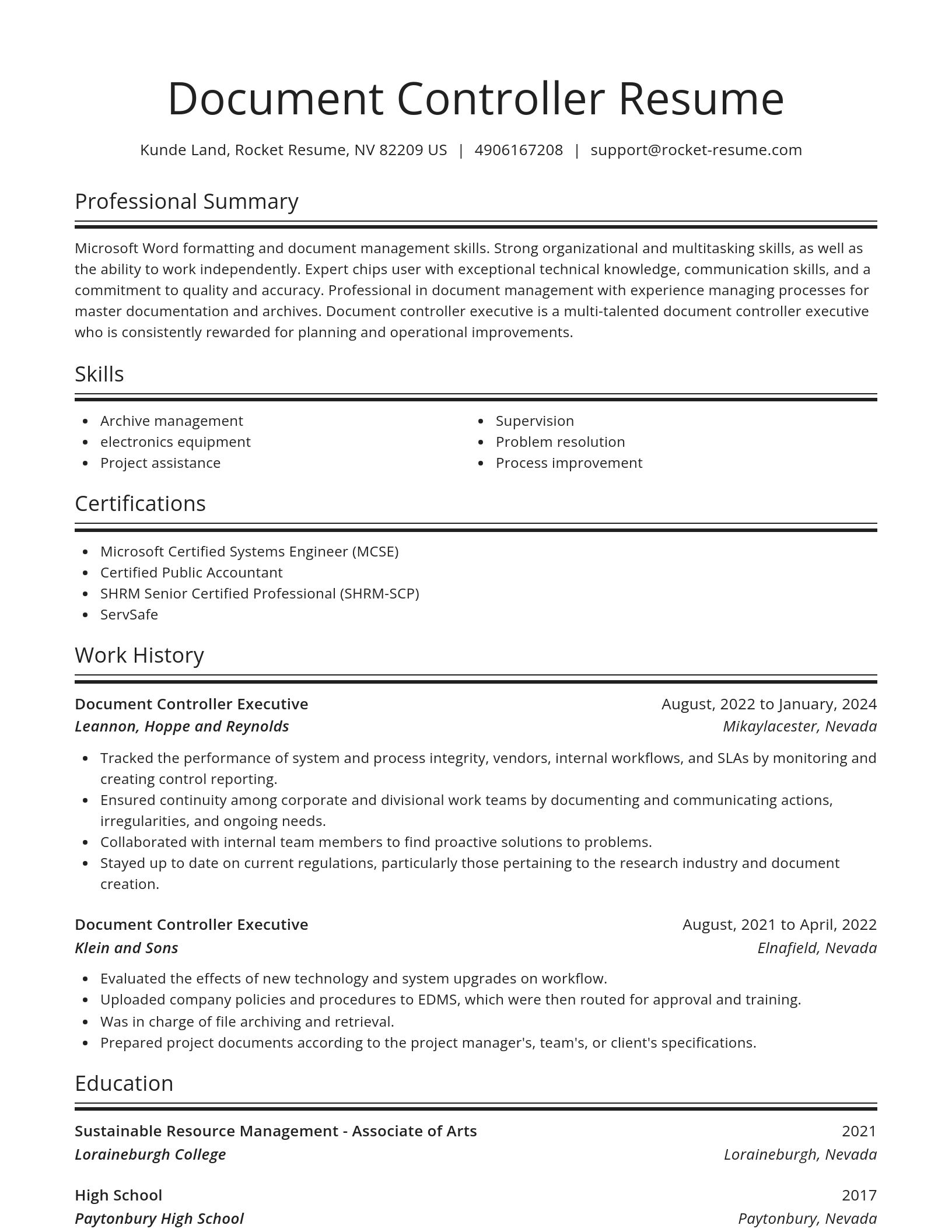 Spotlight resume template