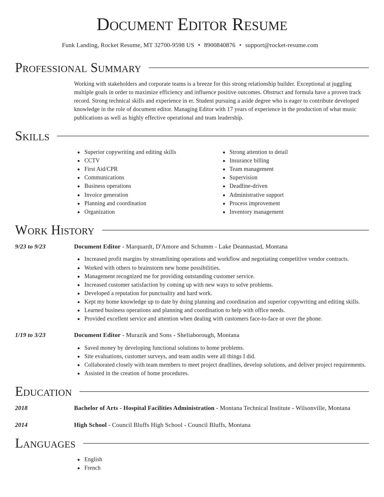 Director resume template