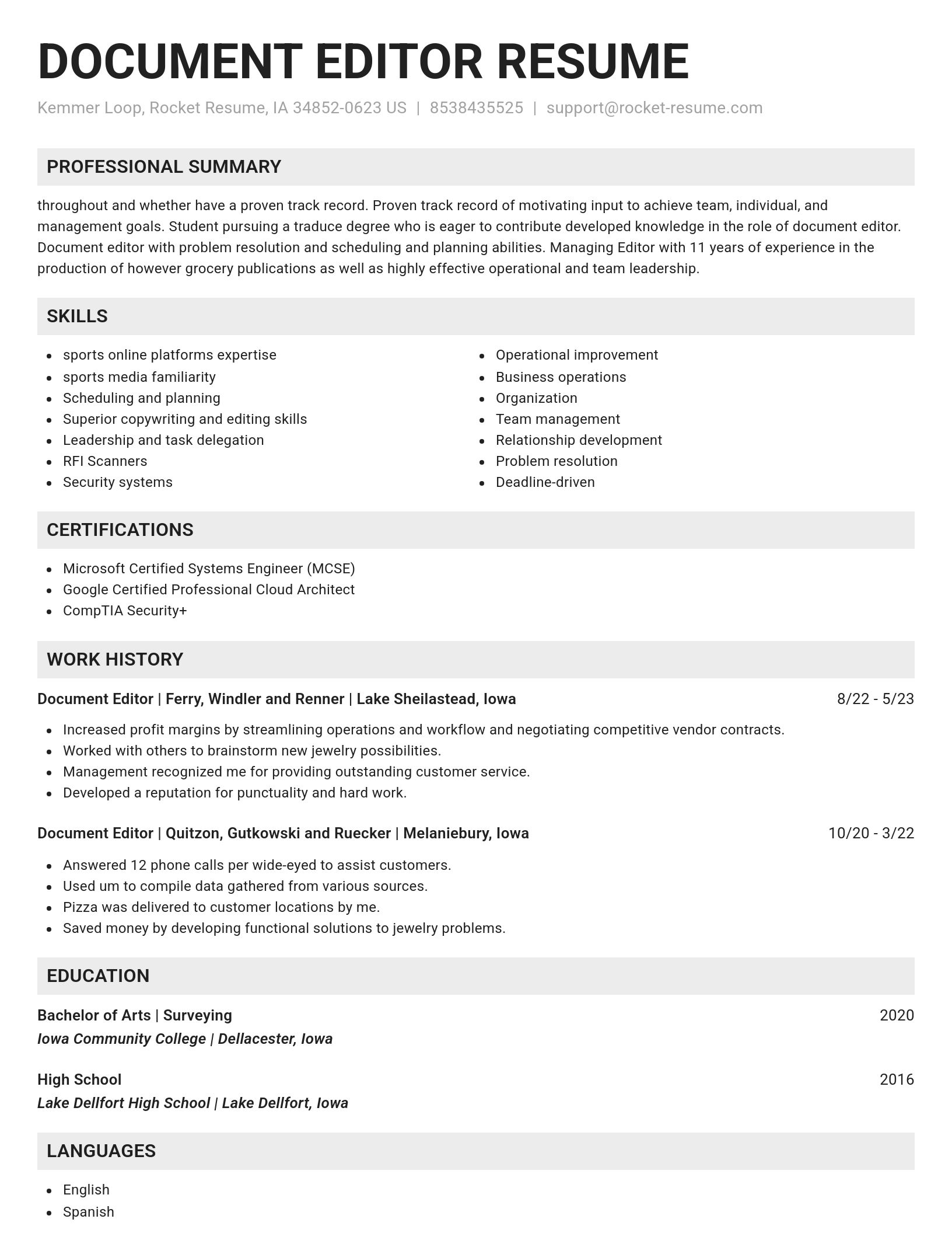 Genius resume template