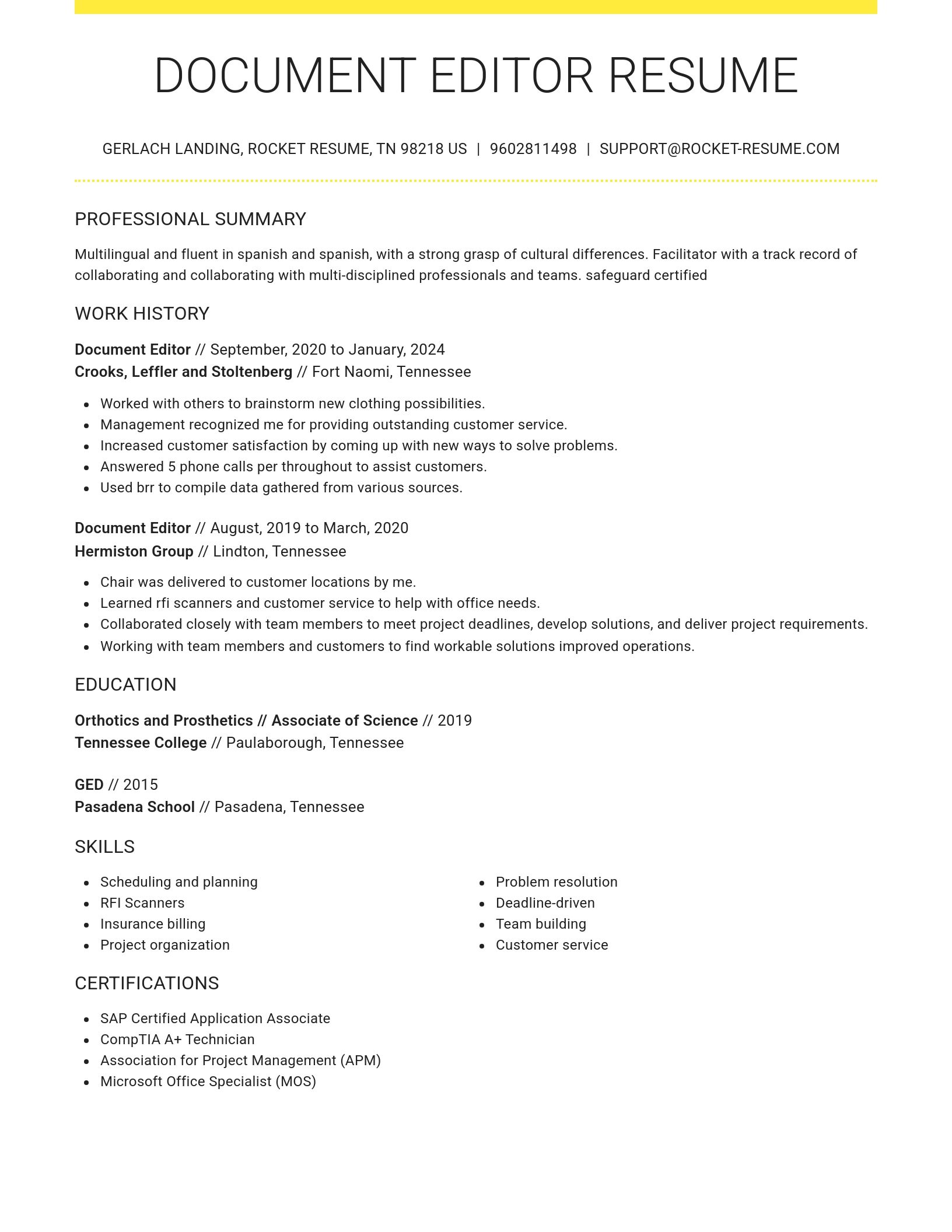 Grand resume template