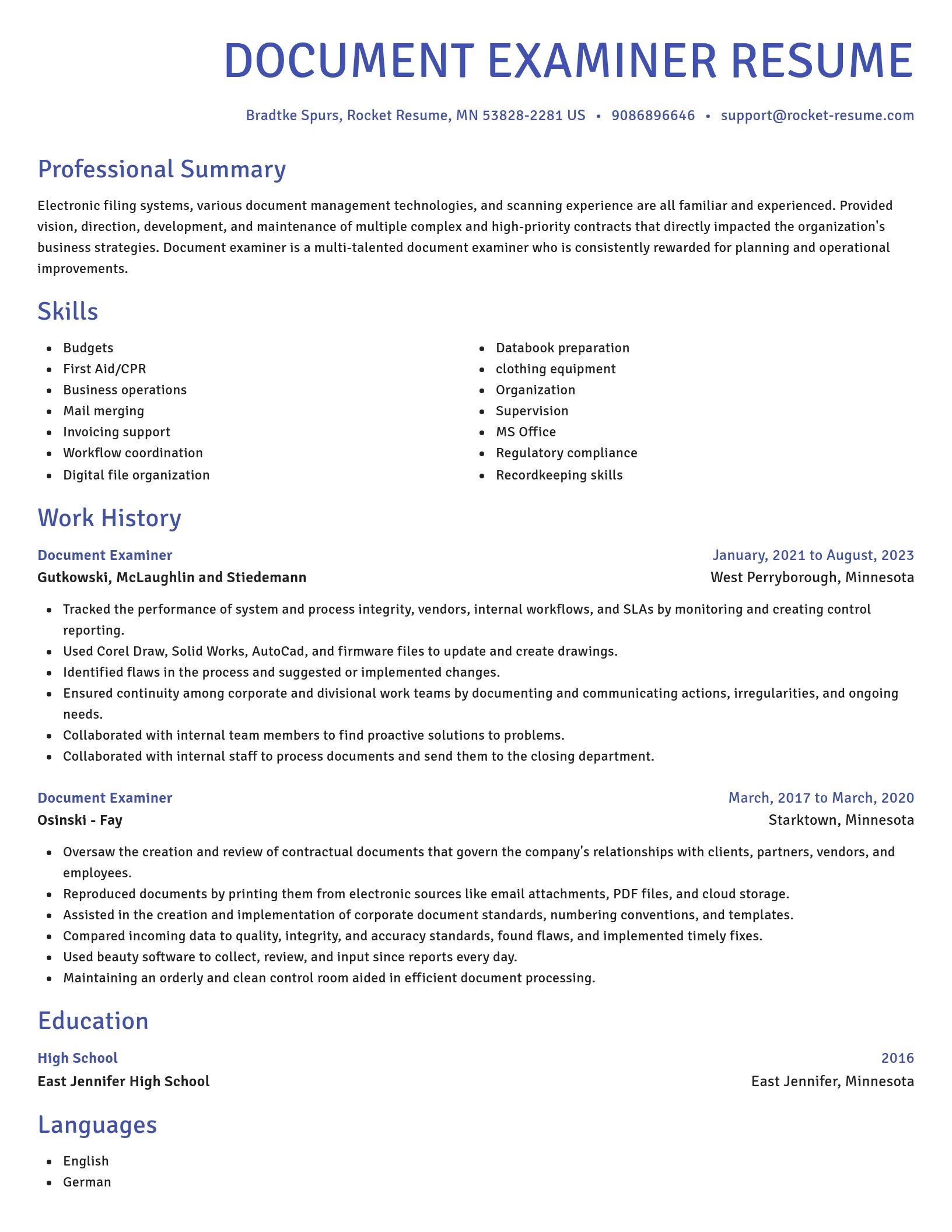 Novel resume template