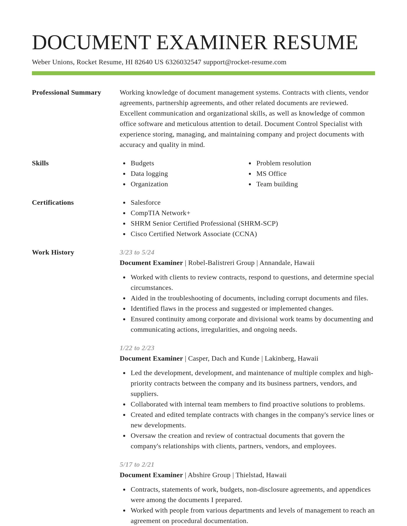 Smart resume template
