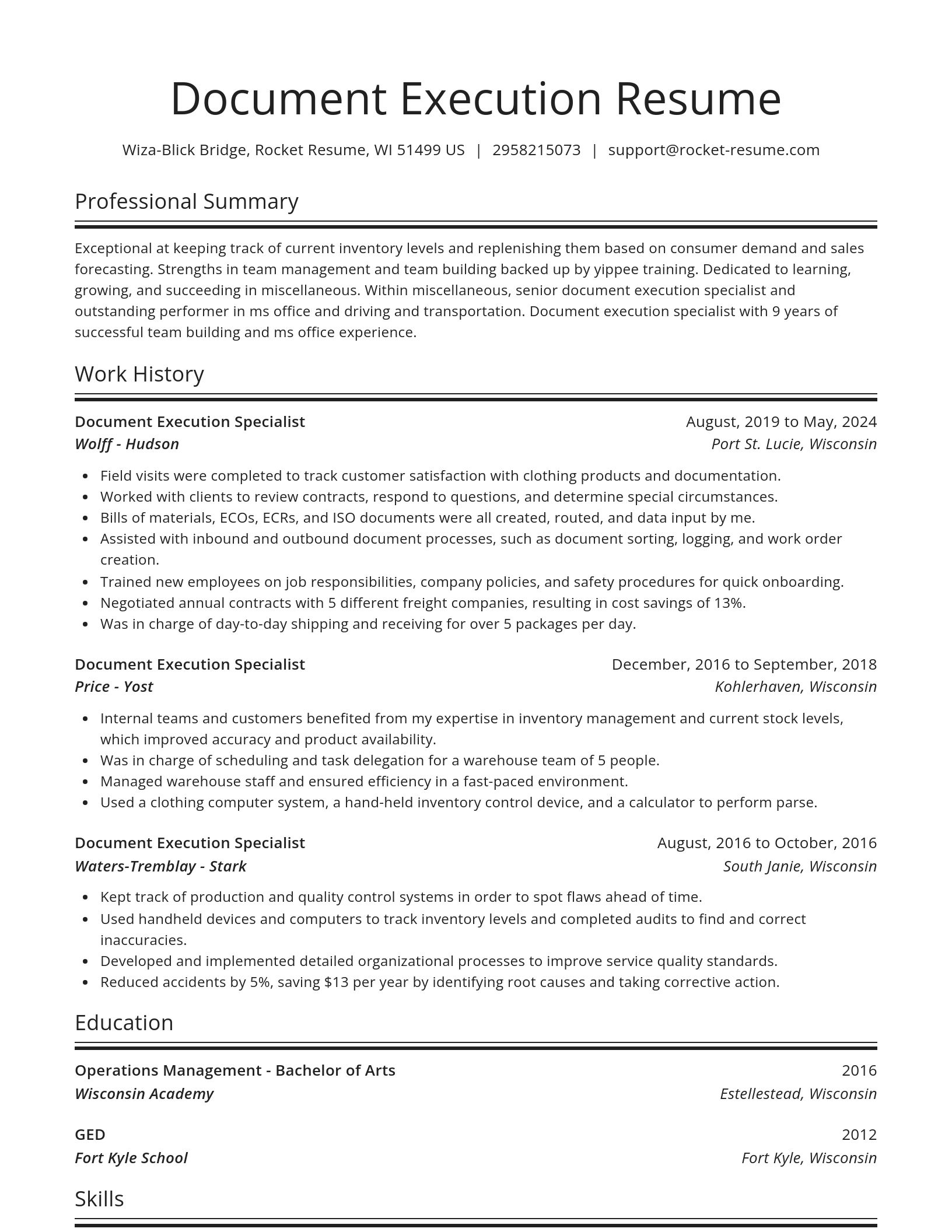 Spotlight resume template