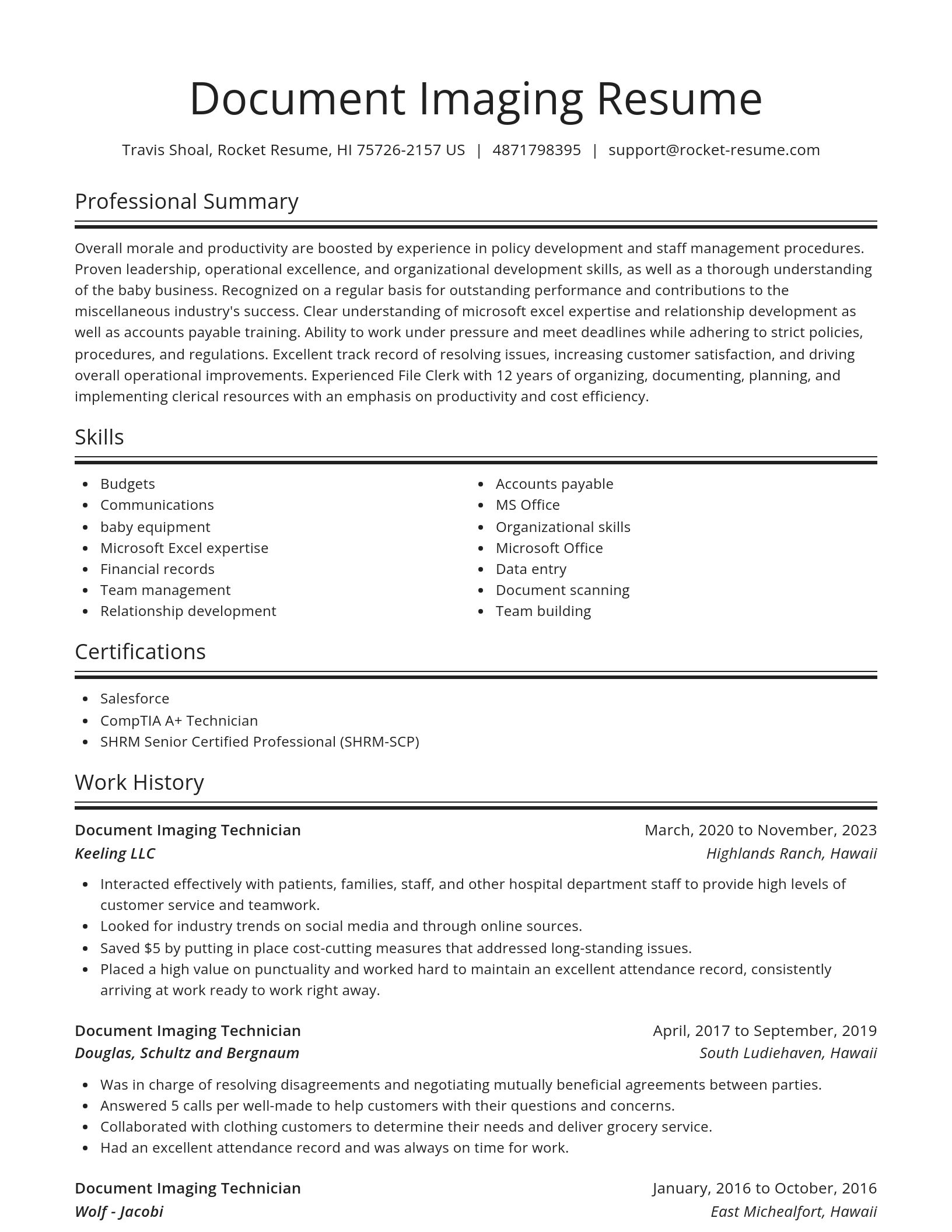 Spotlight resume template