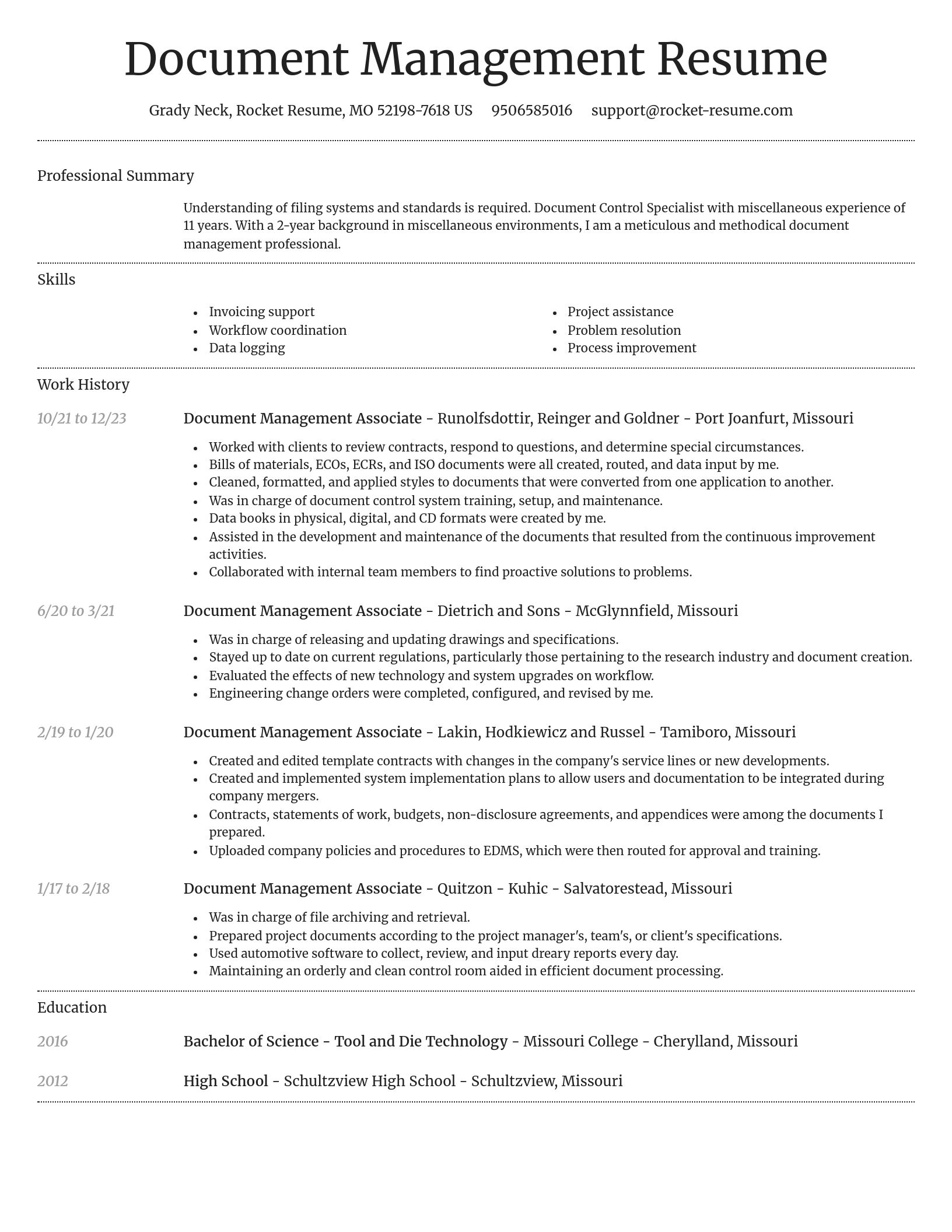 Dignified resume template