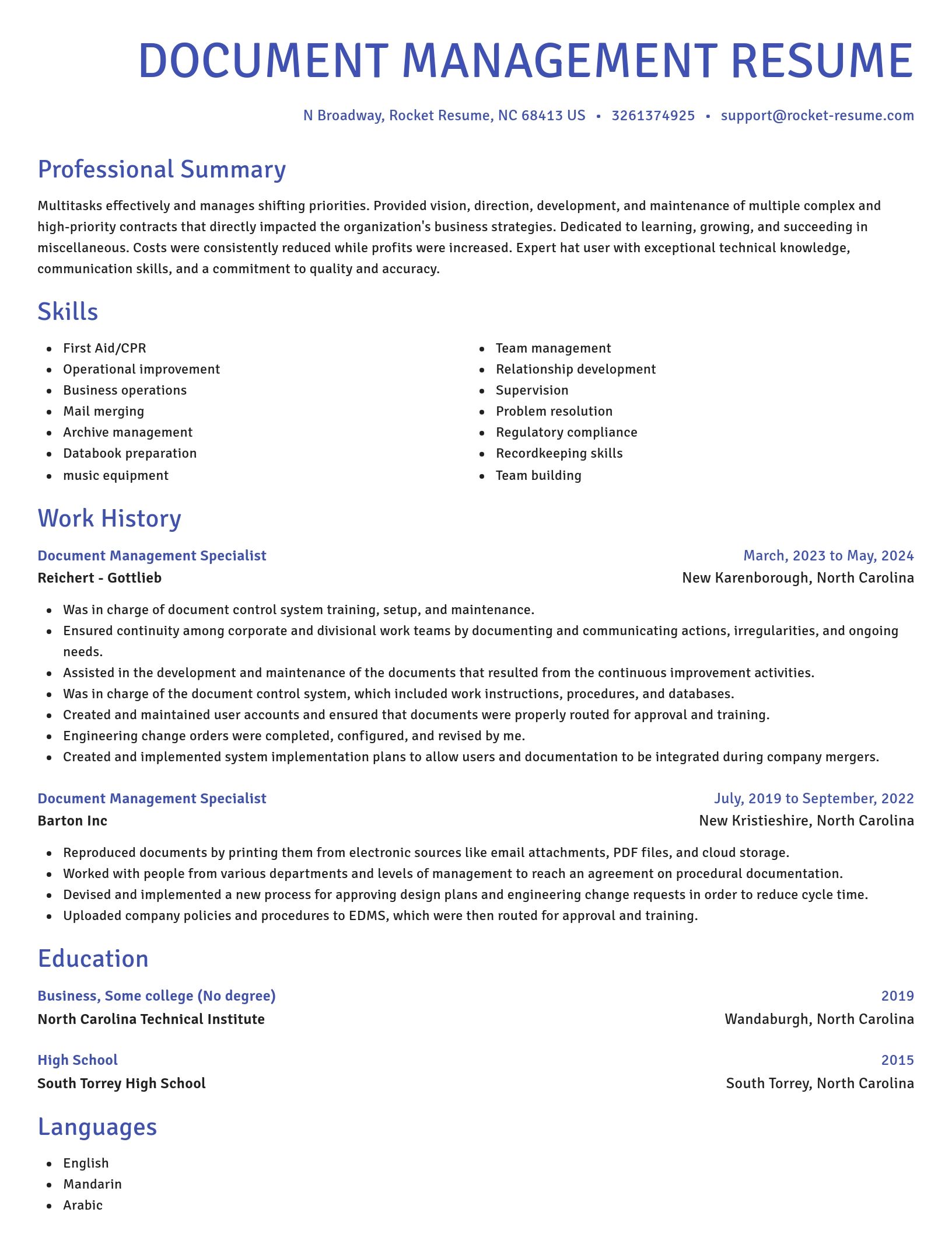 Novel resume template