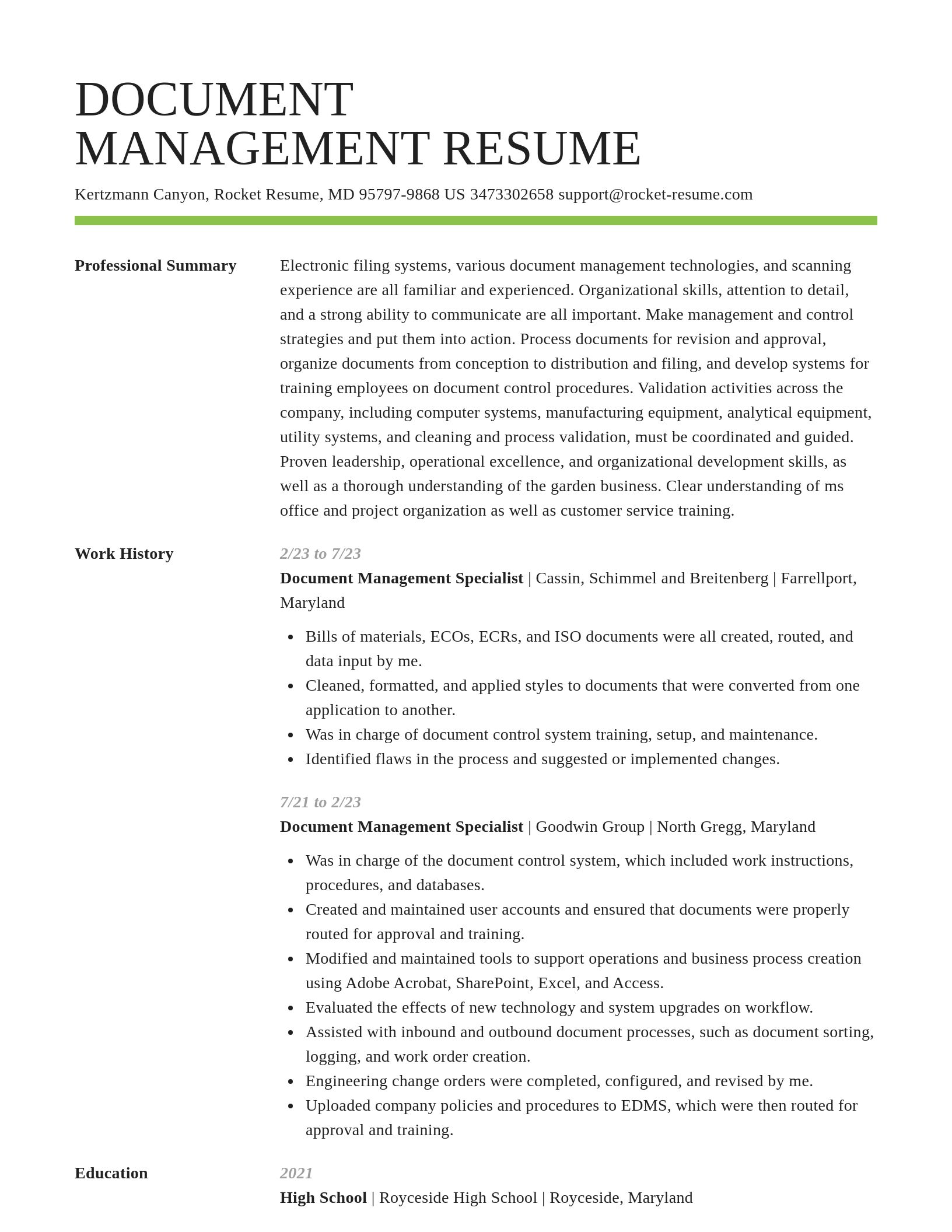 Smart resume template