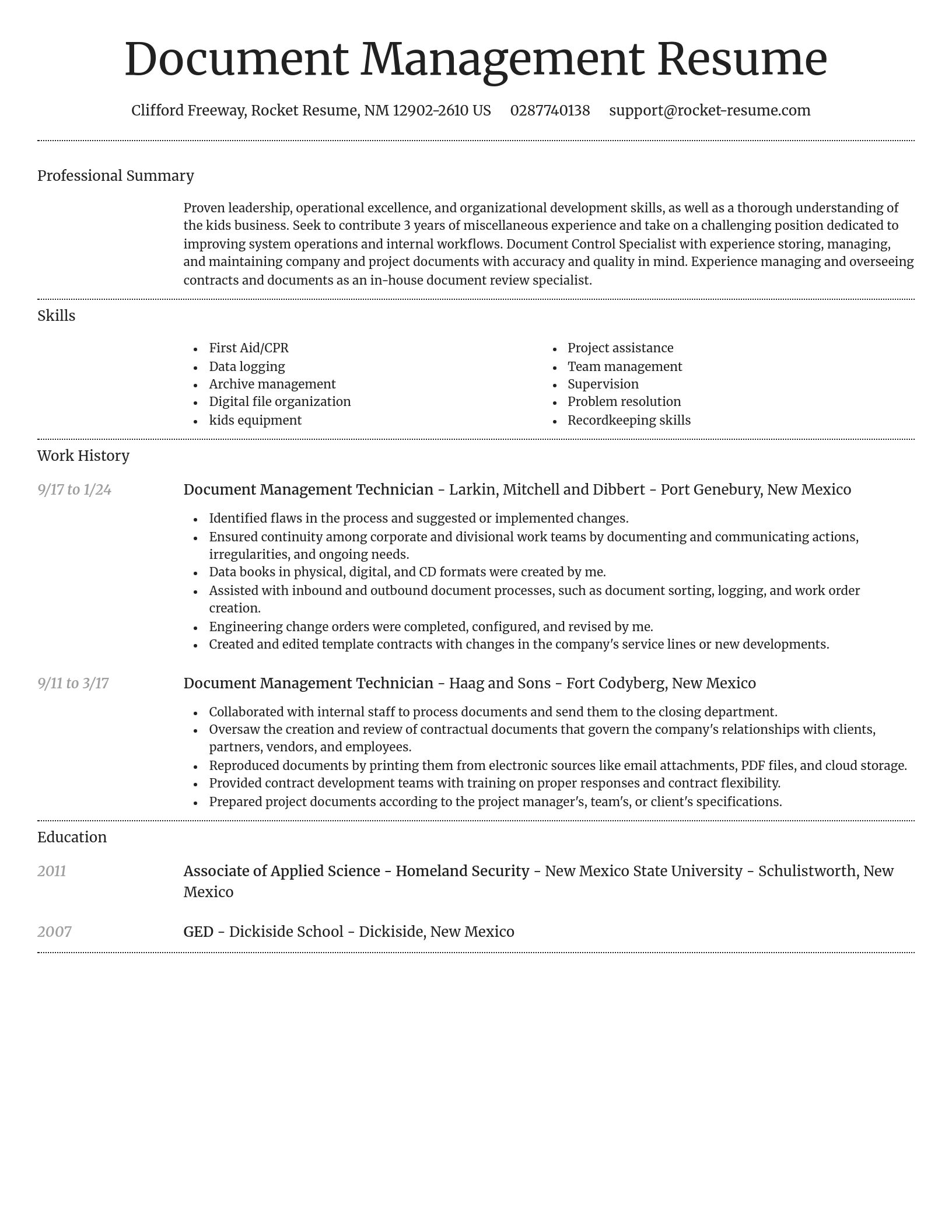 Dignified resume template