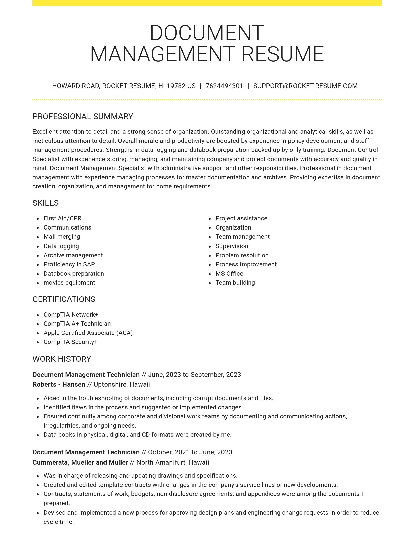 Grand resume template