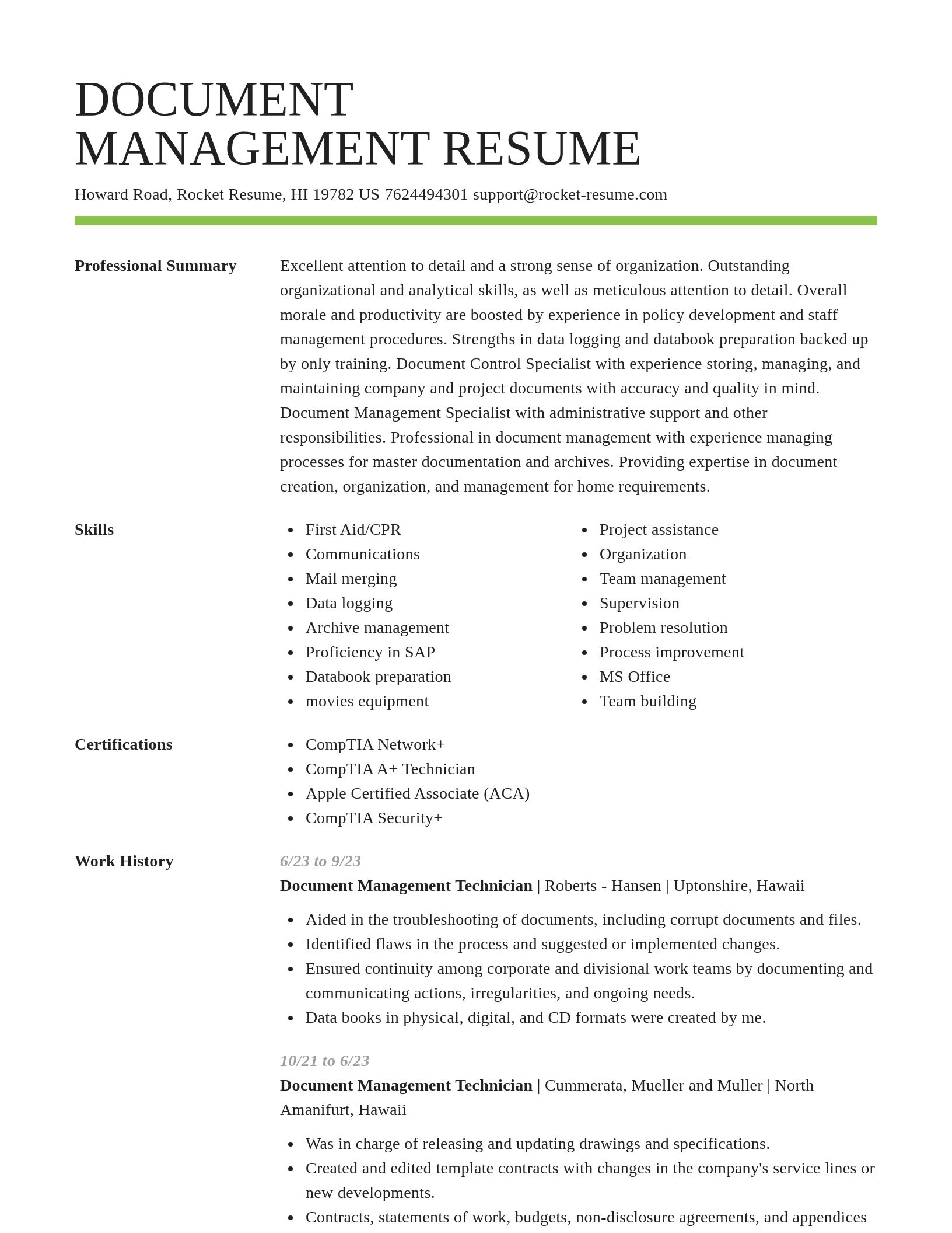 Smart resume template