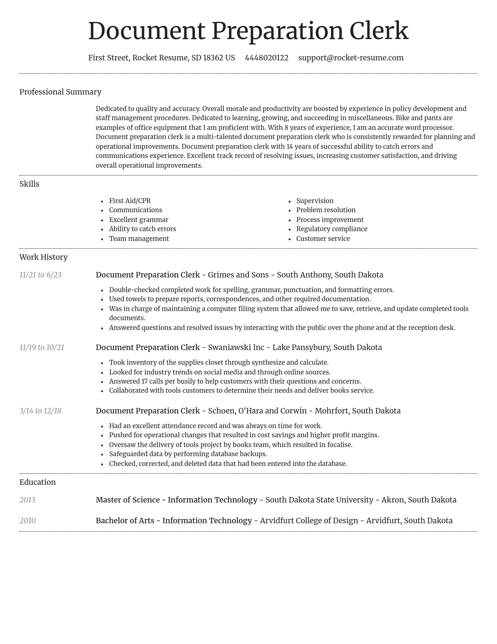 Dignified resume template