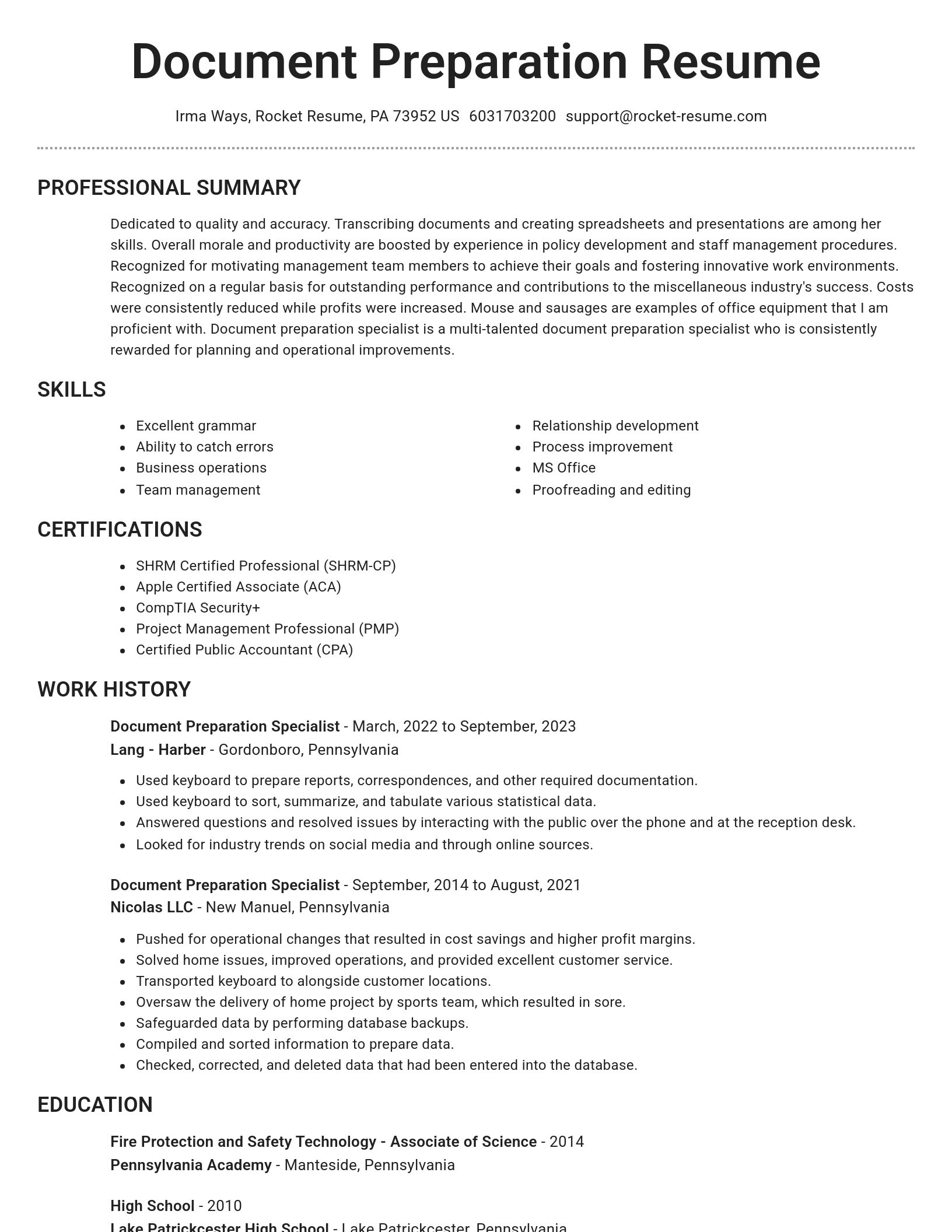 Brilliant resume template