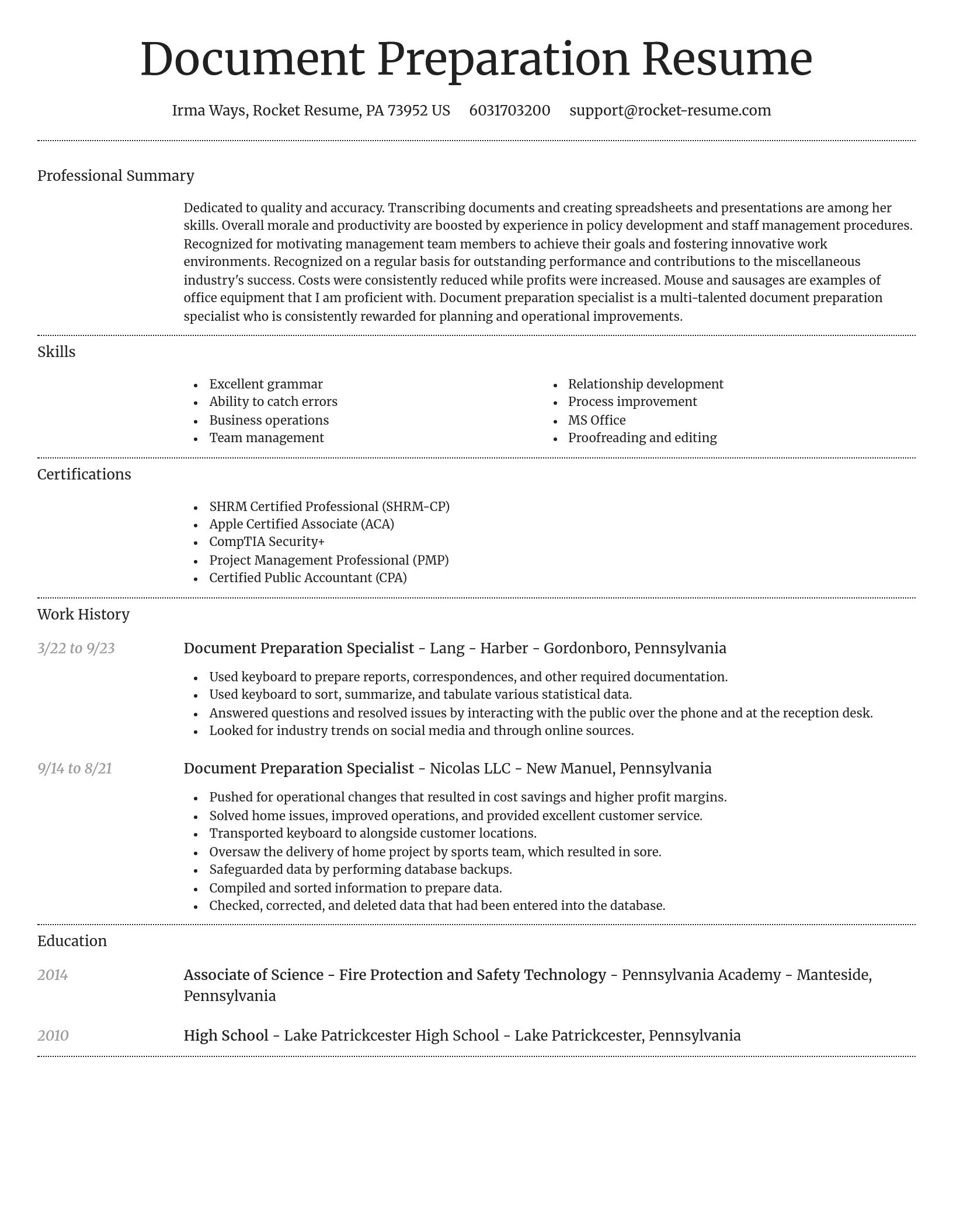 Dignified resume template