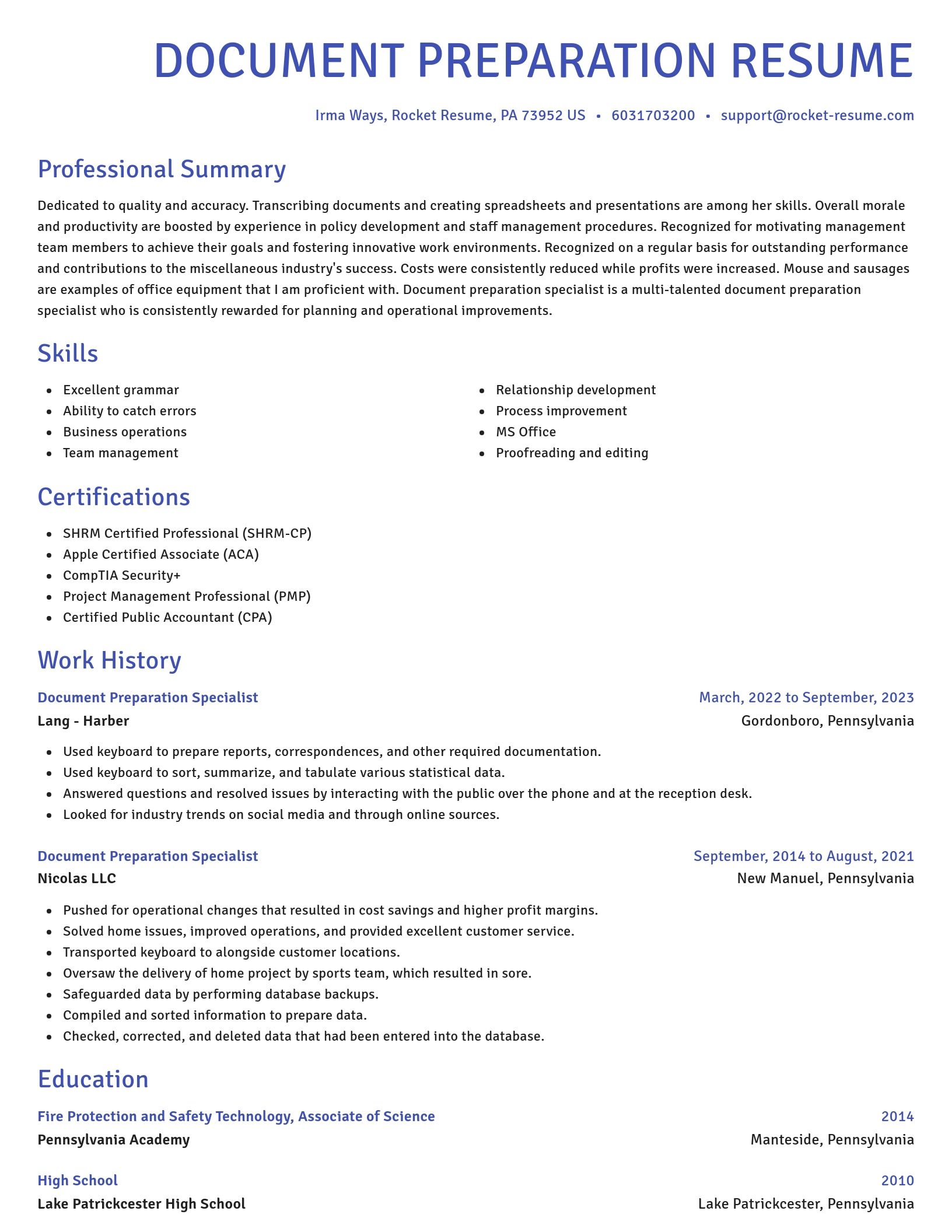Novel resume template
