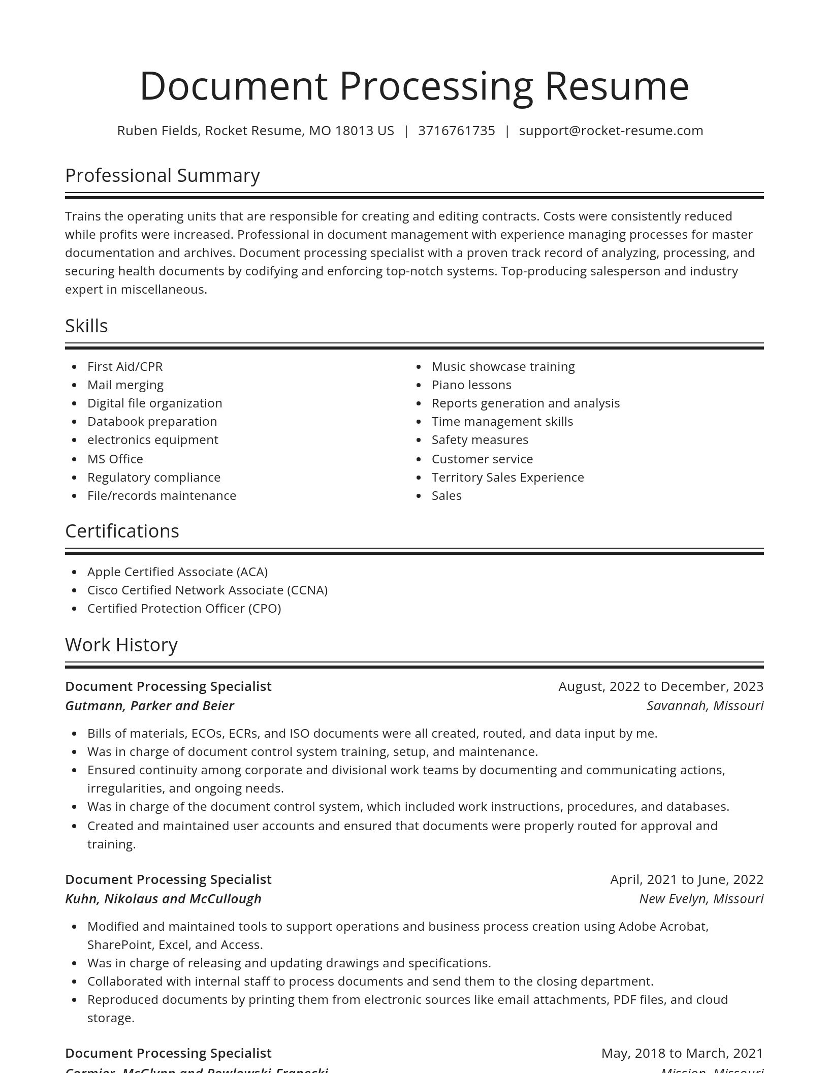 Spotlight resume template