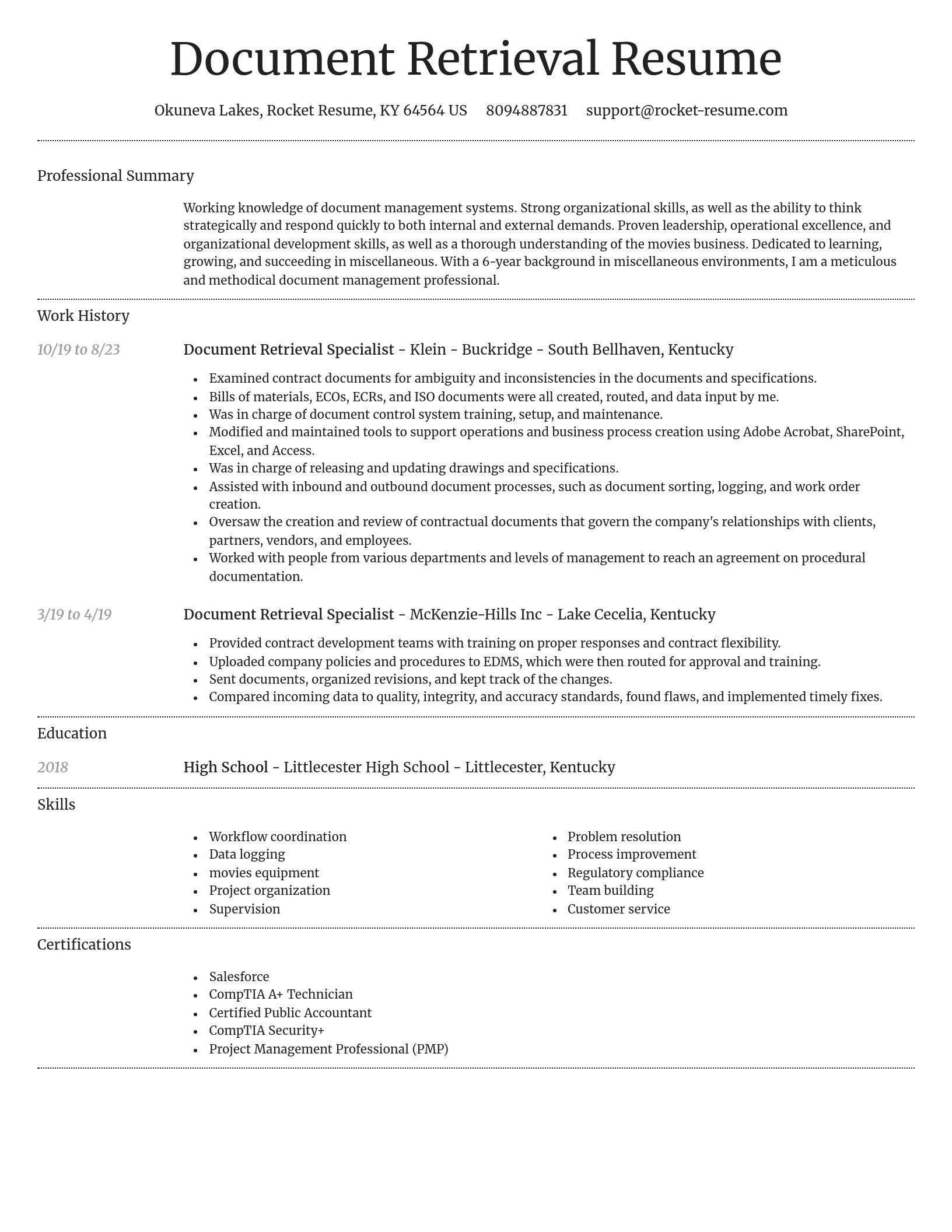 Dignified resume template