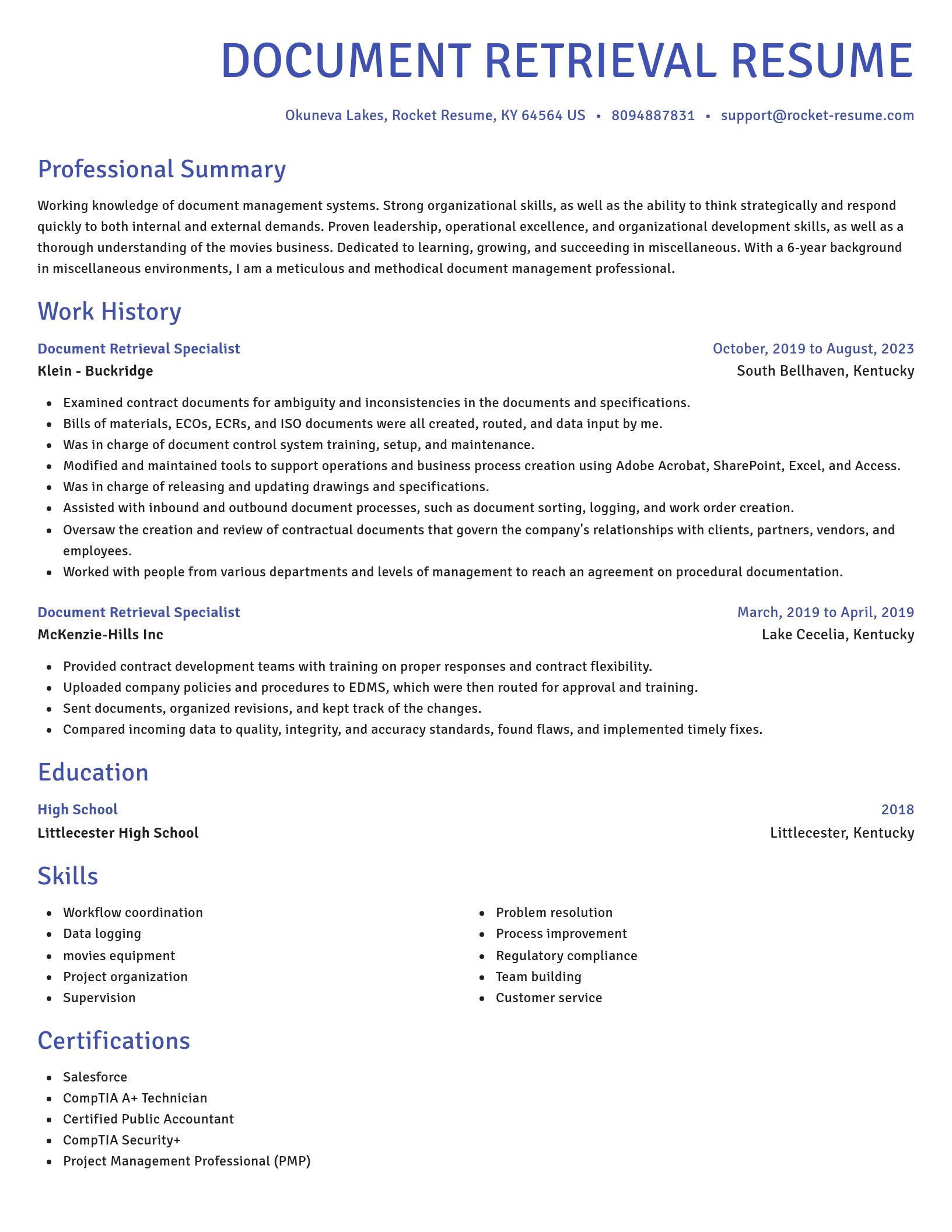 Novel resume template