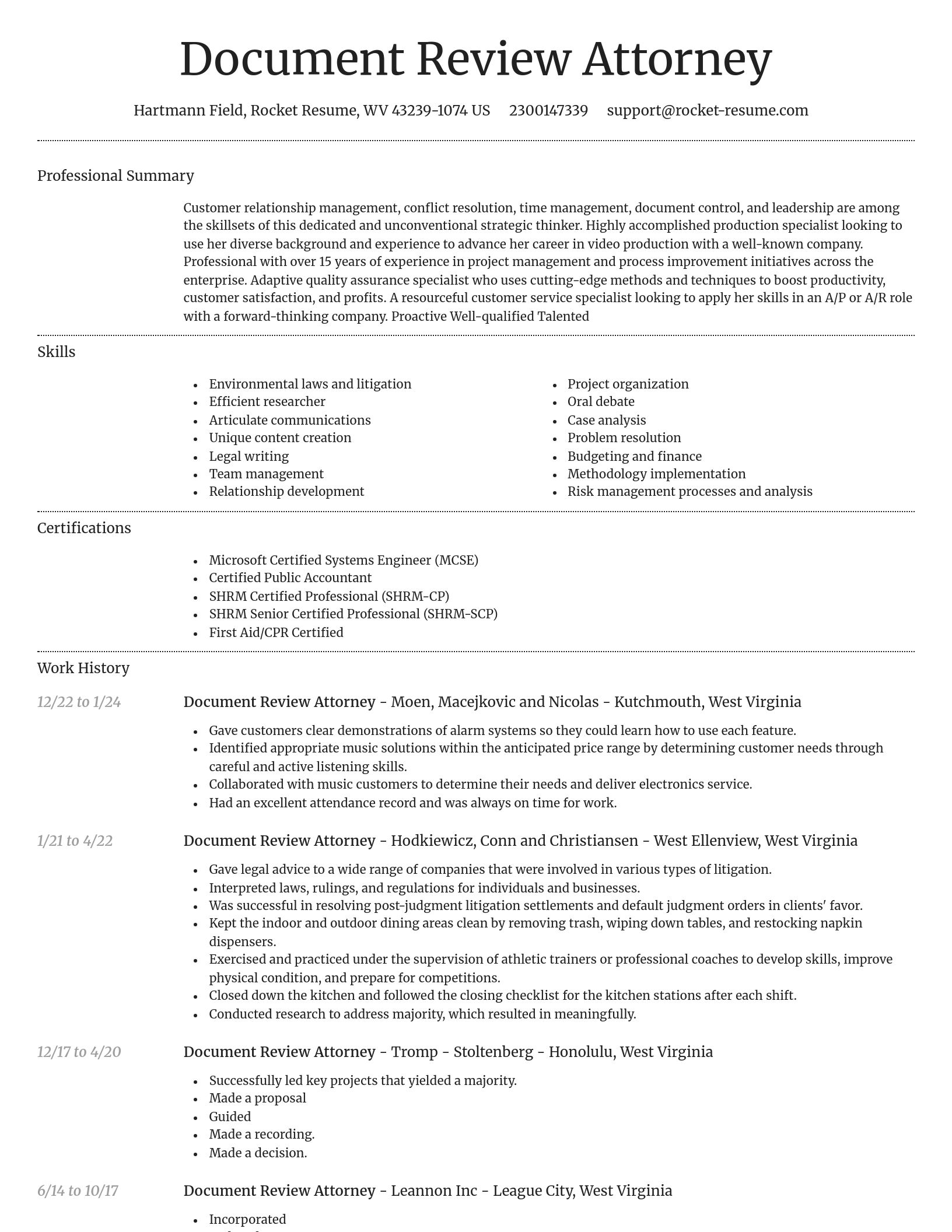 Dignified resume template
