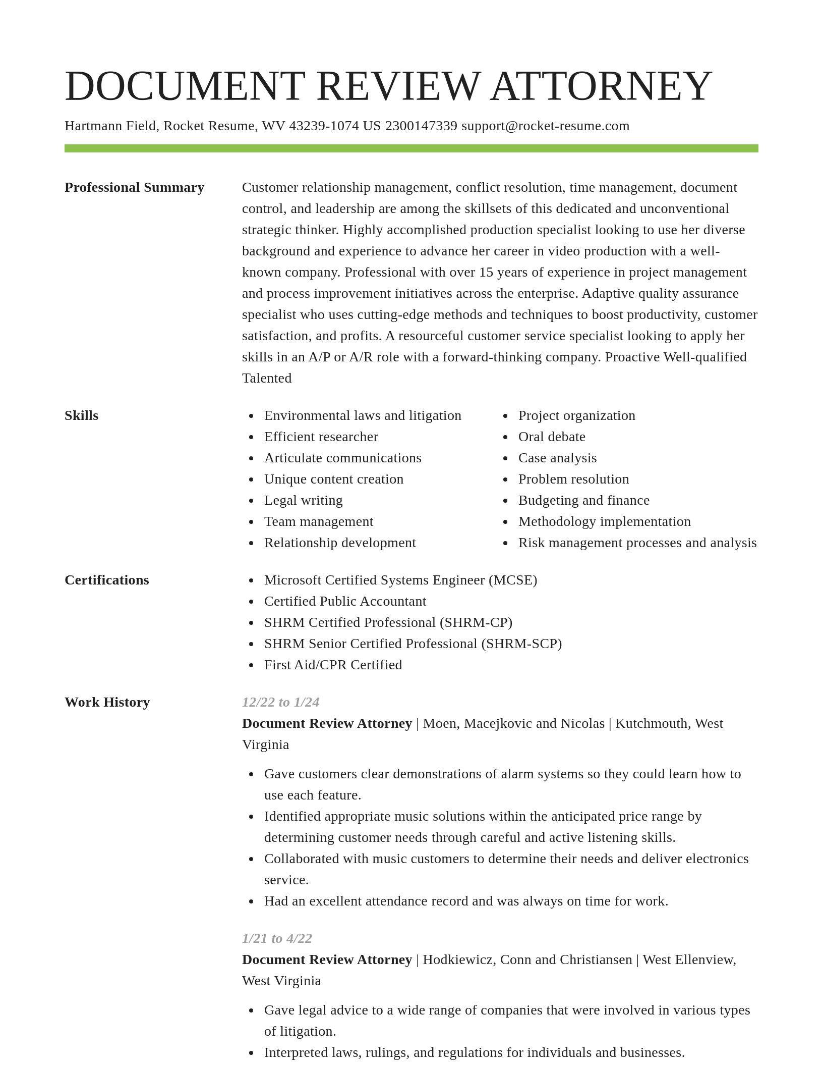 Smart resume template
