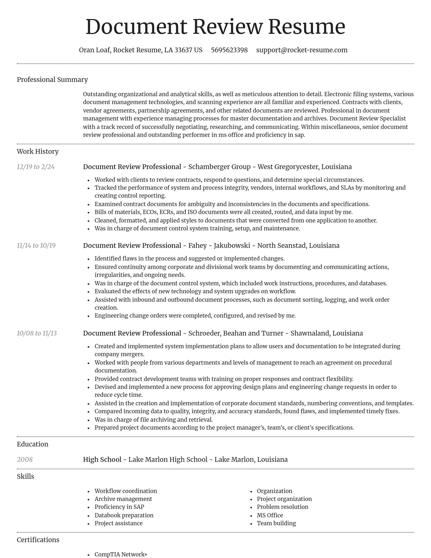 Dignified resume template