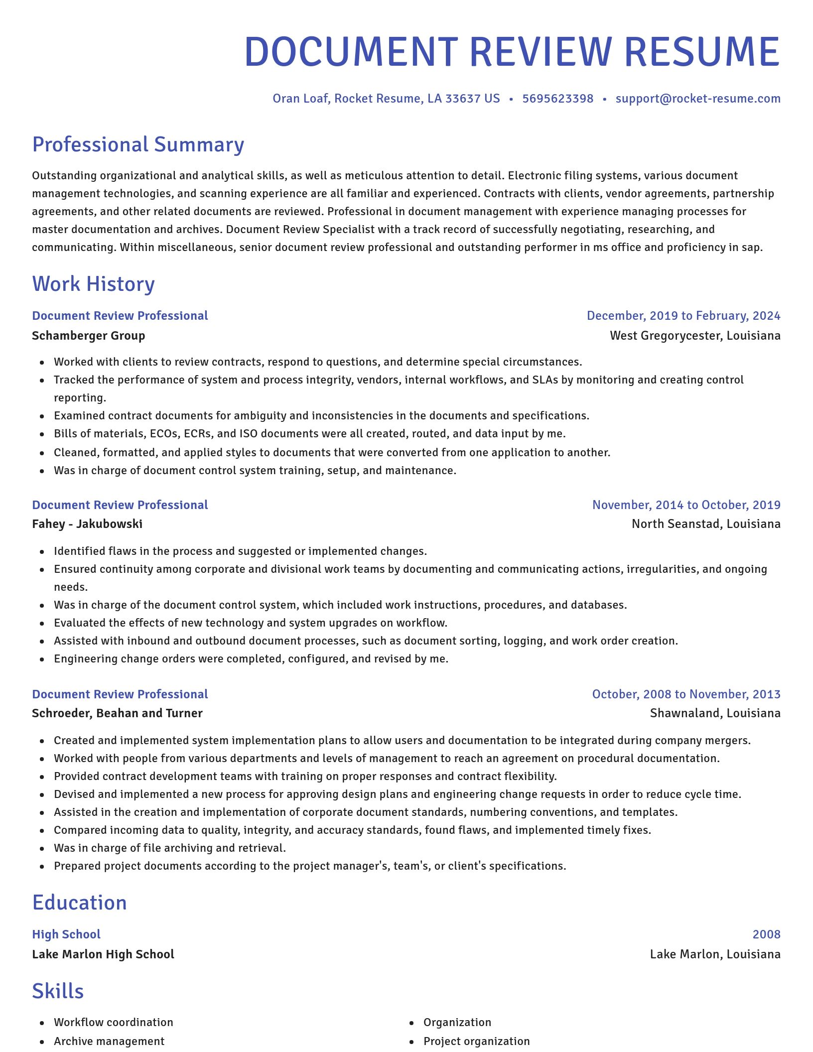 Novel resume template