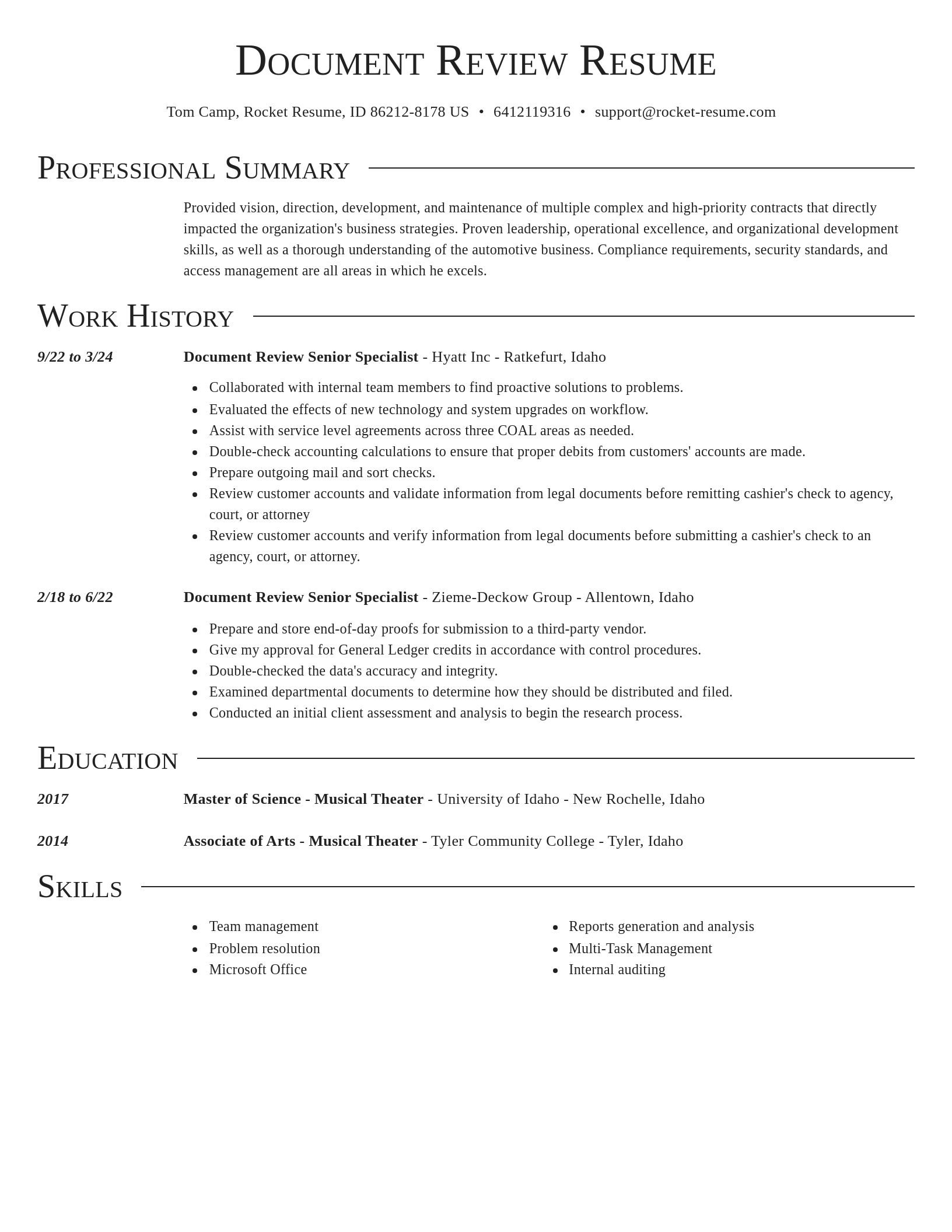 Director resume template