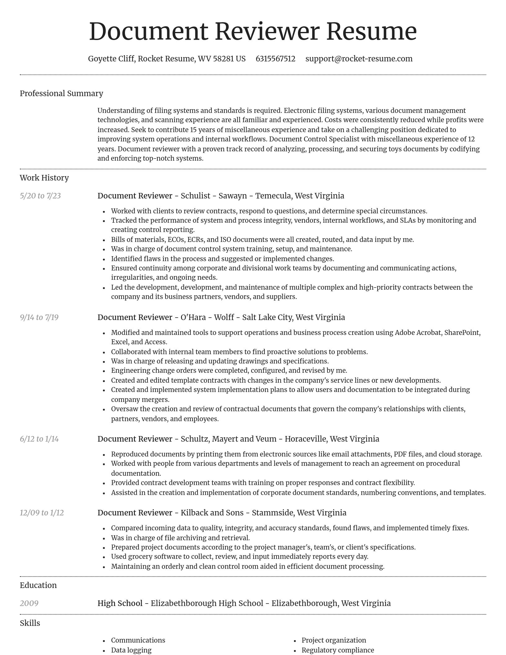 Dignified resume template