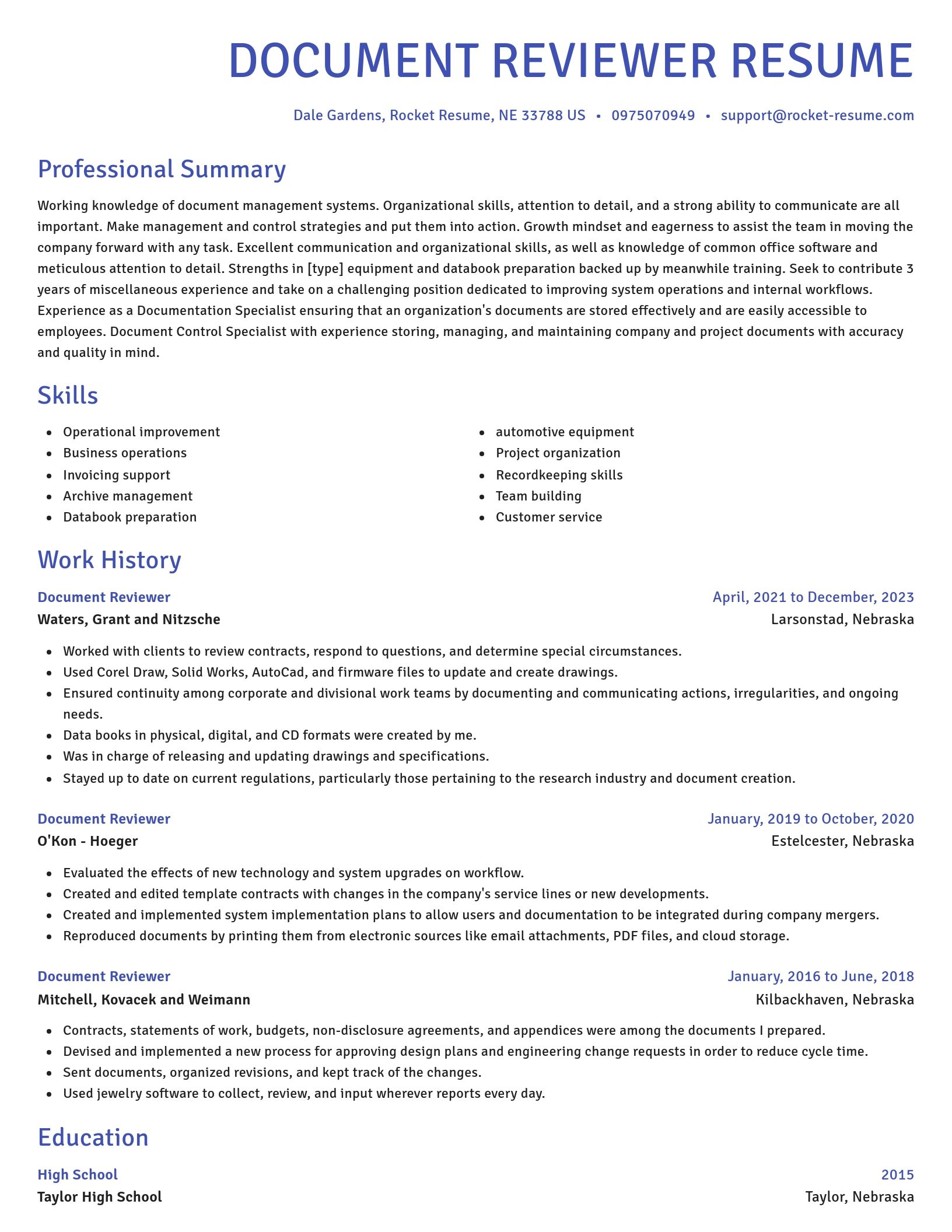 Novel resume template