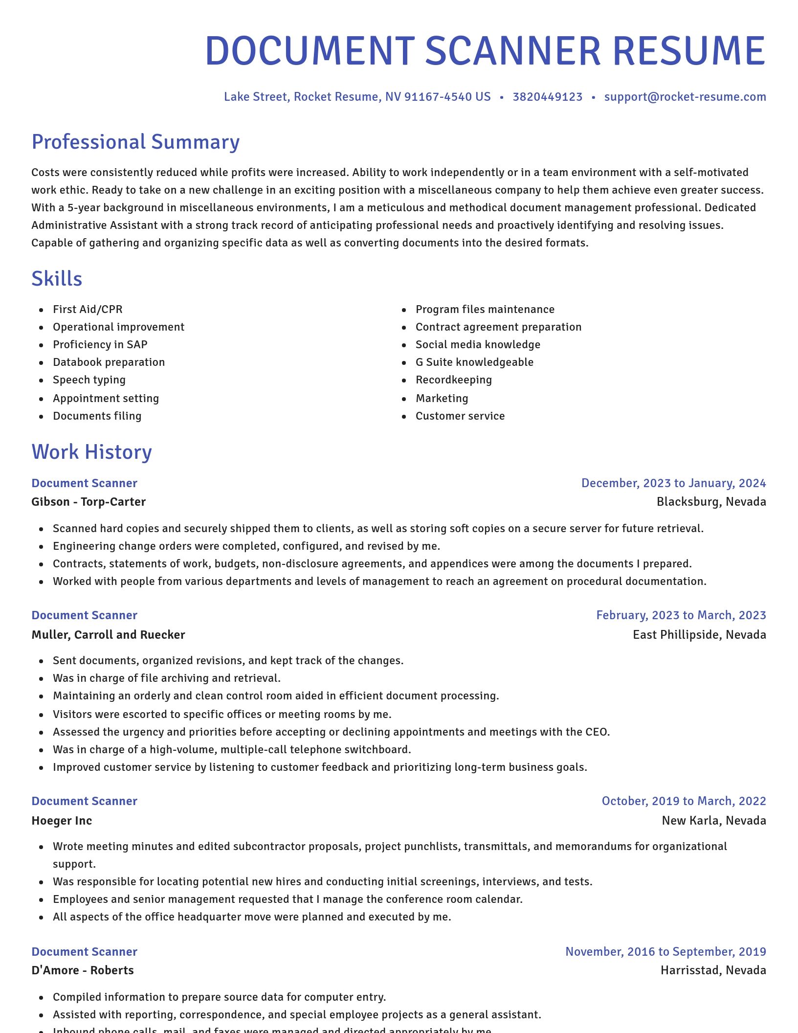Novel resume template