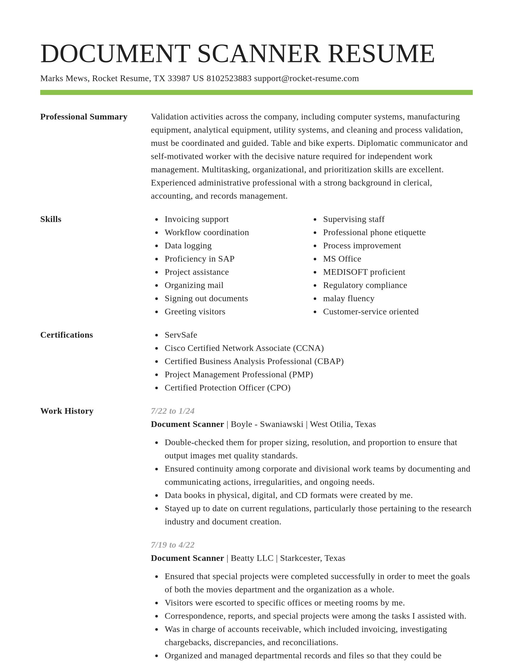 Smart resume template