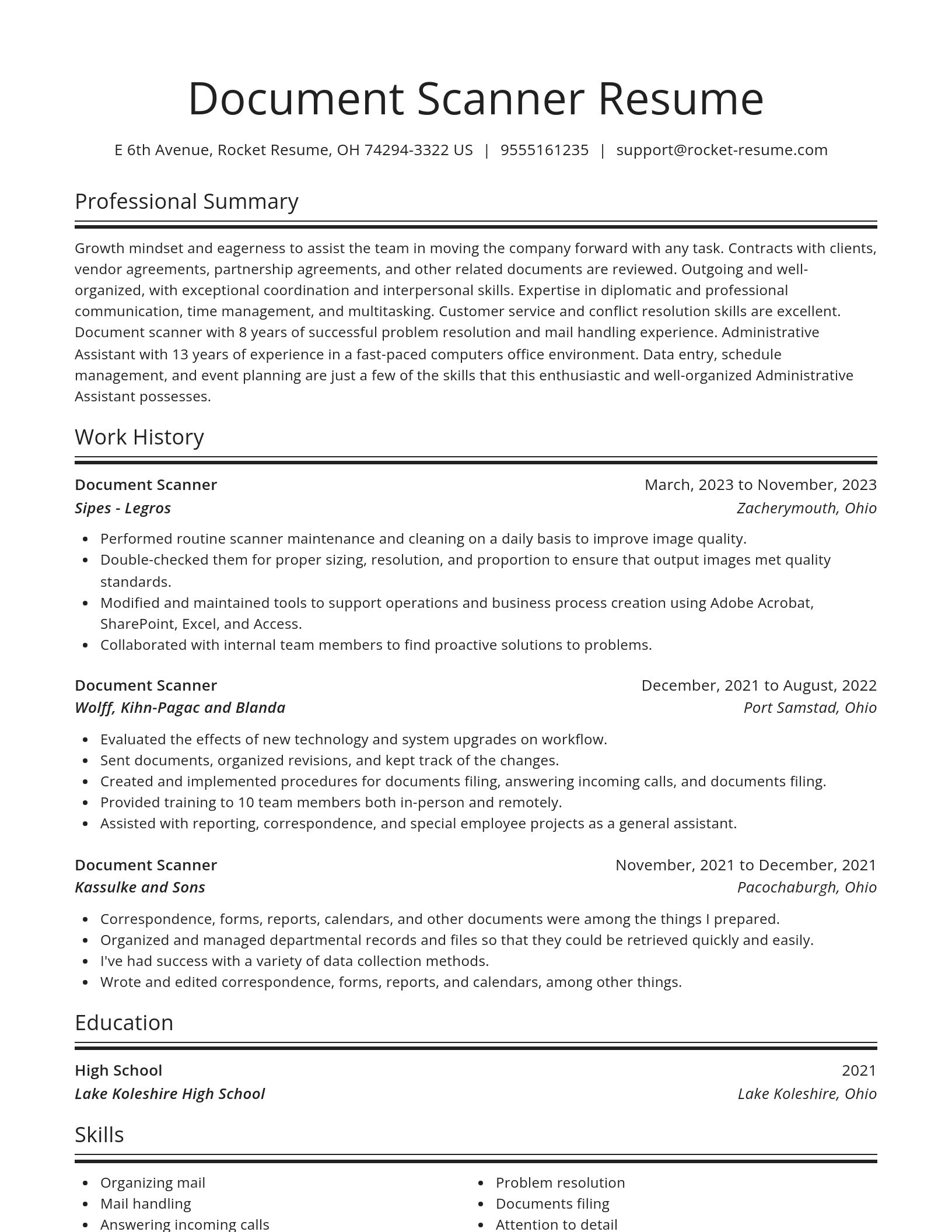 Spotlight resume template