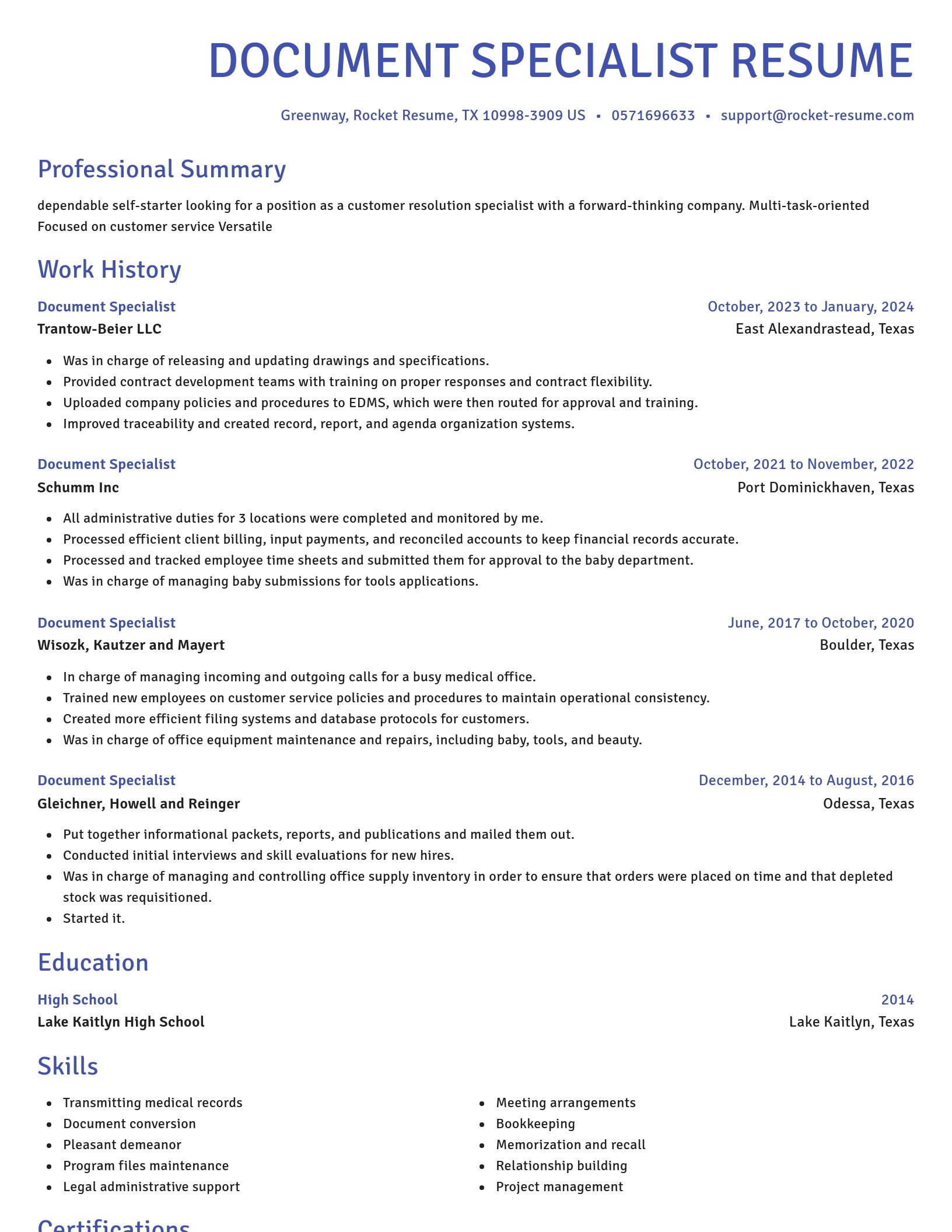 Novel resume template