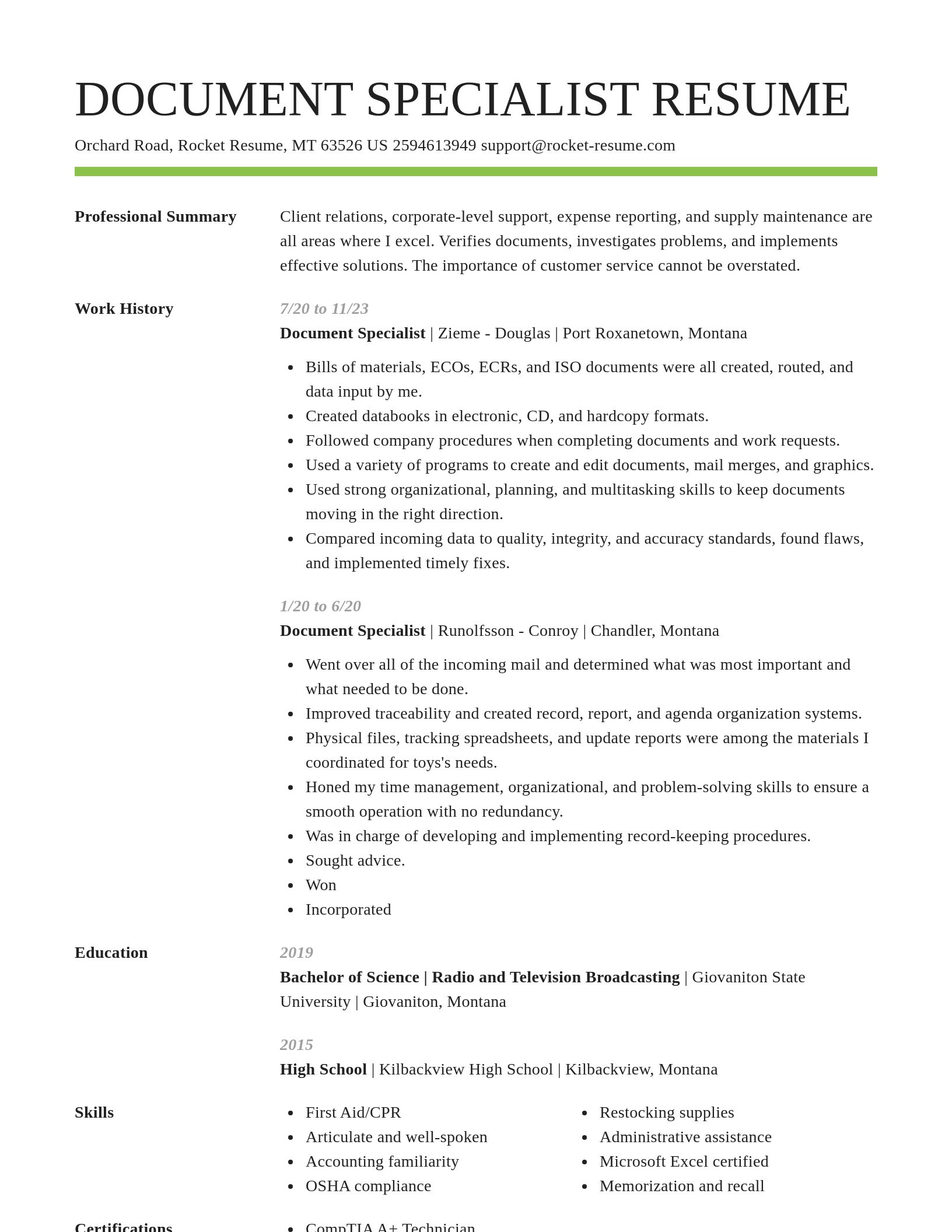 Smart resume template