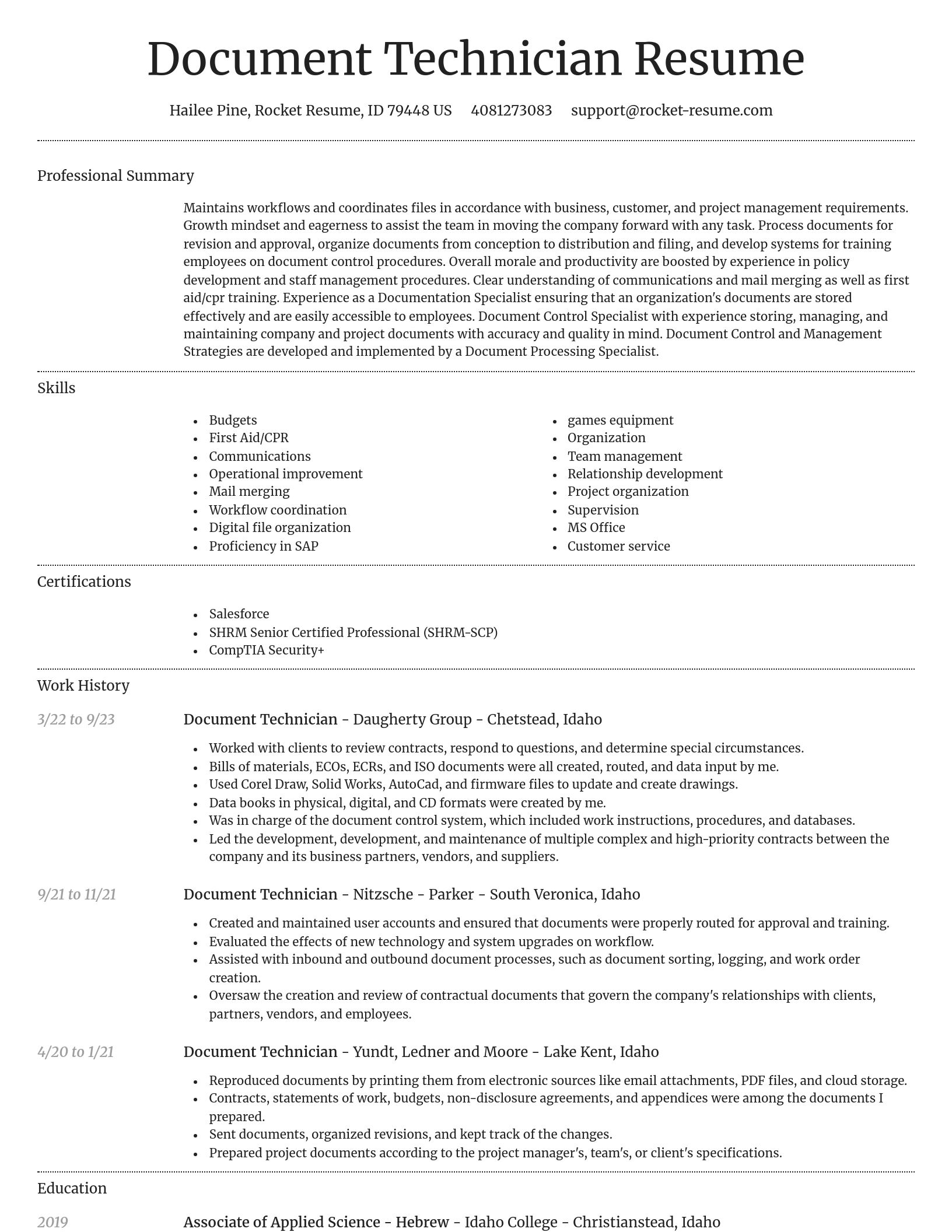 Dignified resume template