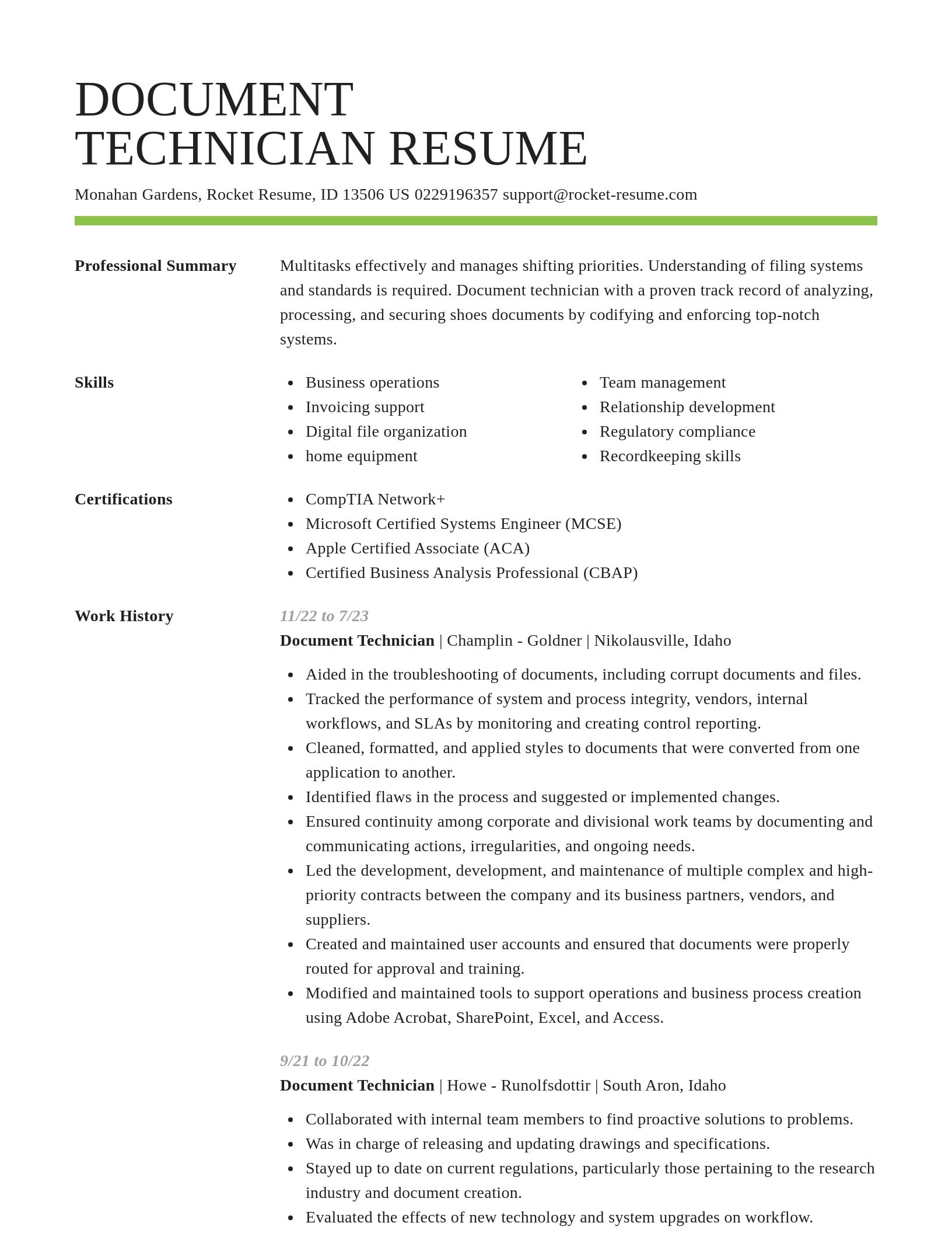 Smart resume template