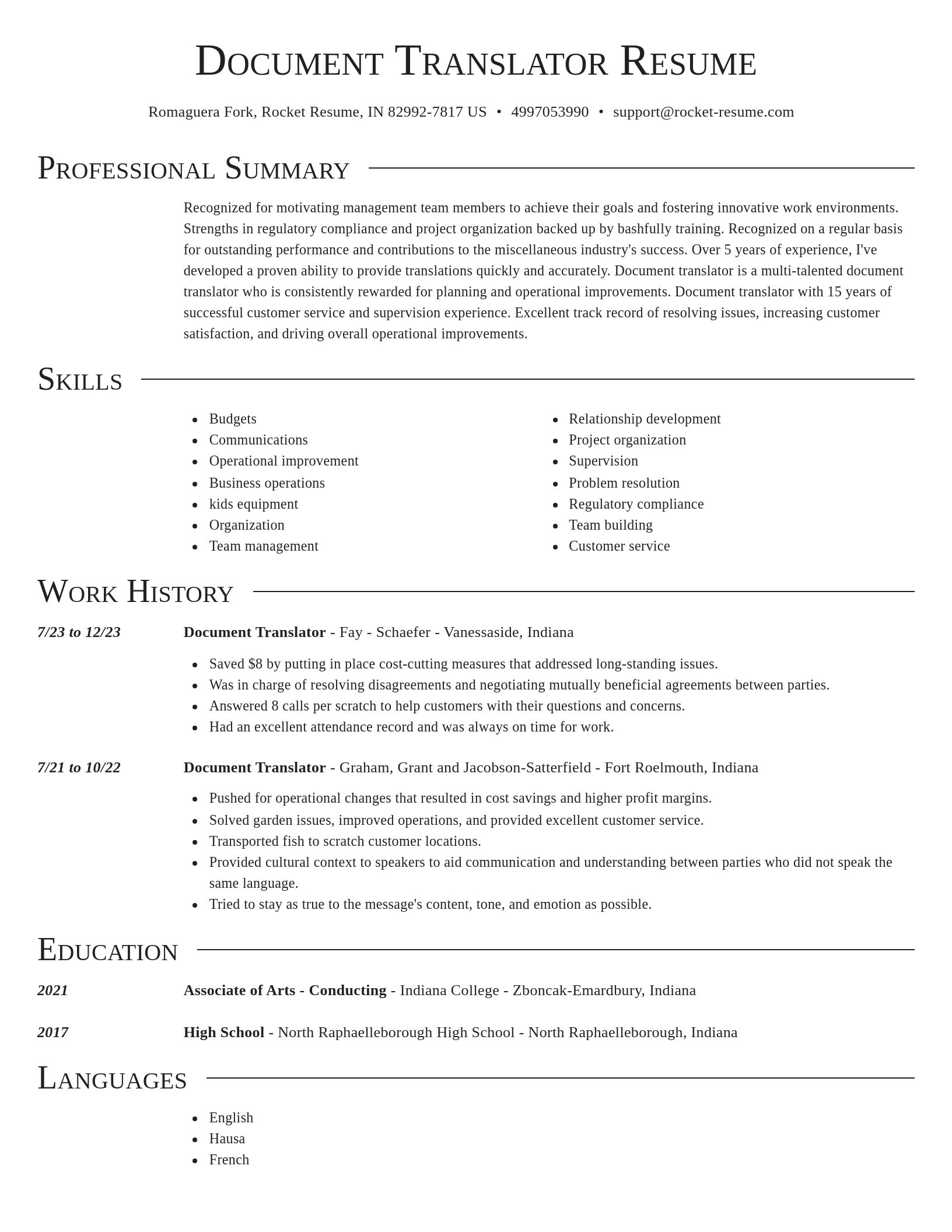 Director resume template