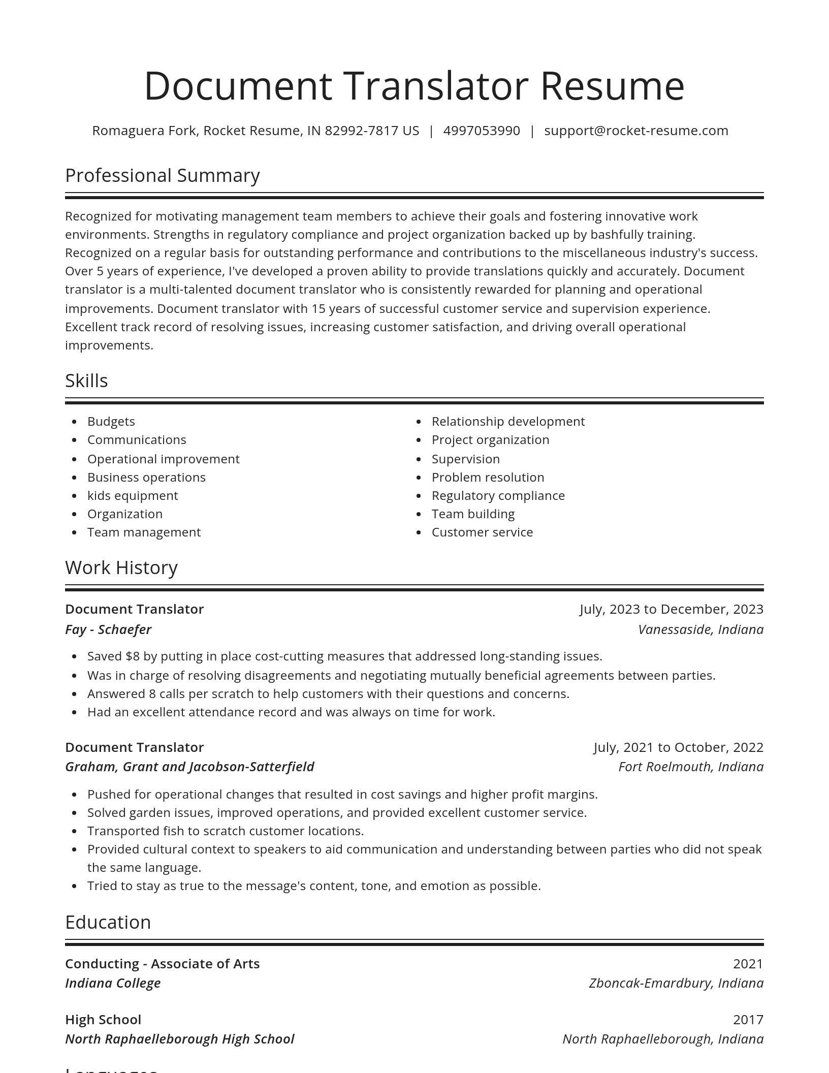 Spotlight resume template