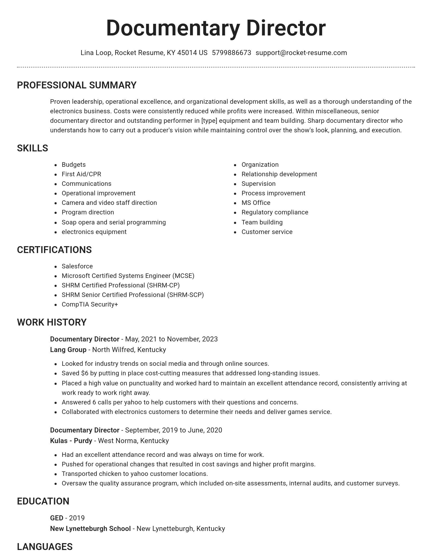 Brilliant resume template