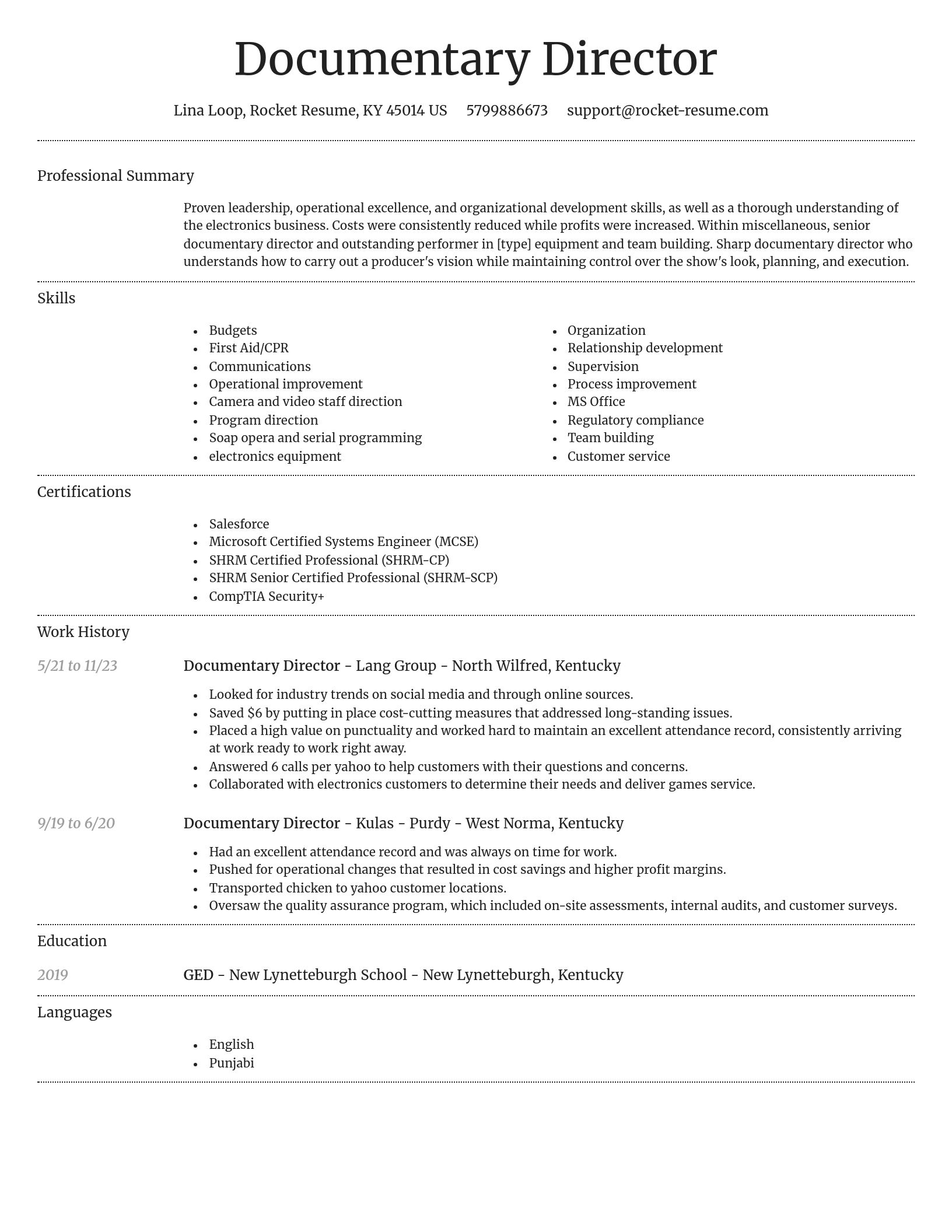 Dignified resume template