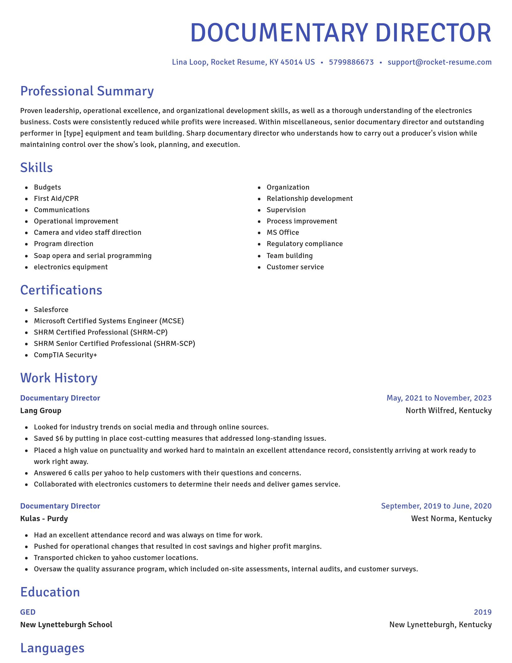 Novel resume template